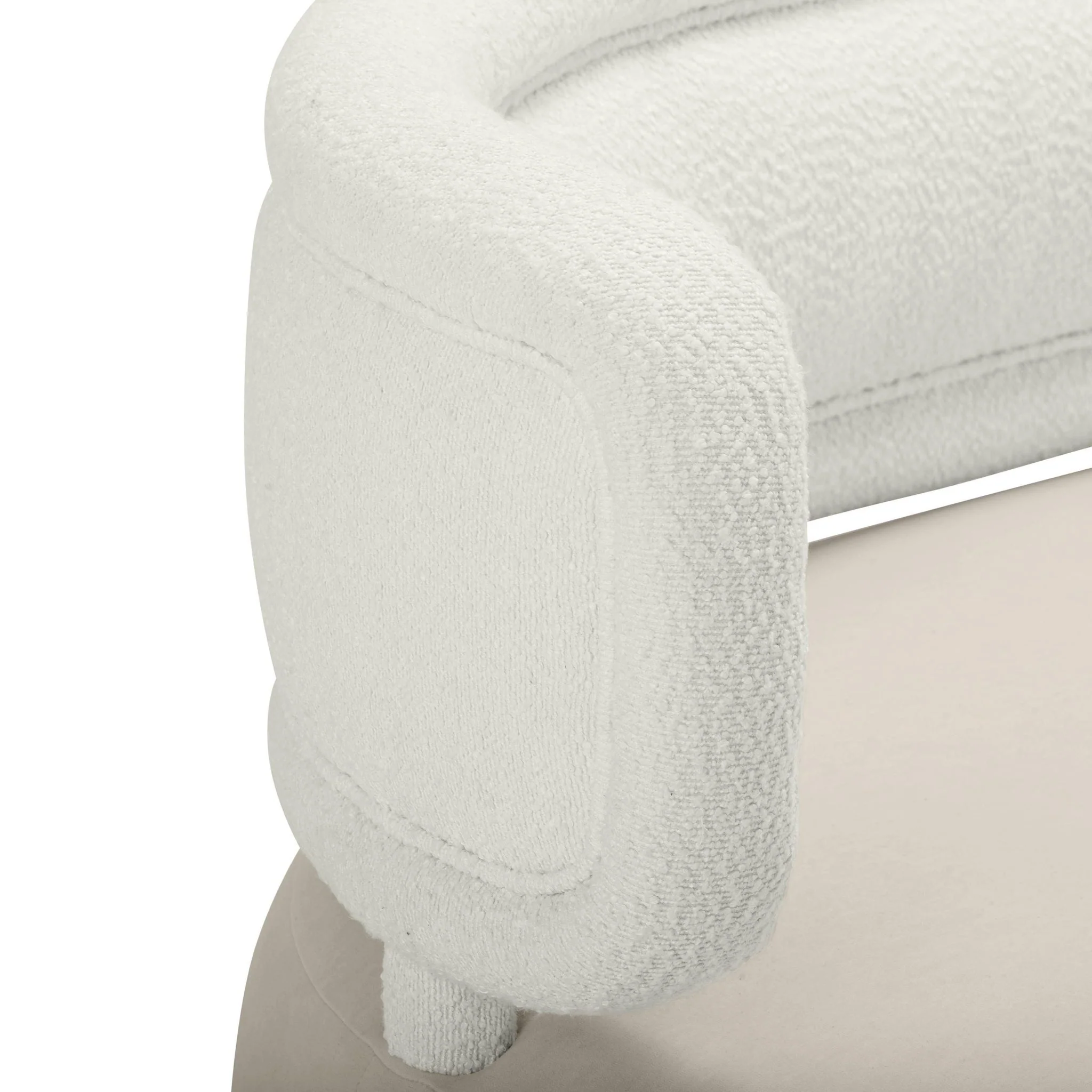 Tischa Cream Boucle & Grey Velvet Sofa - Image 5