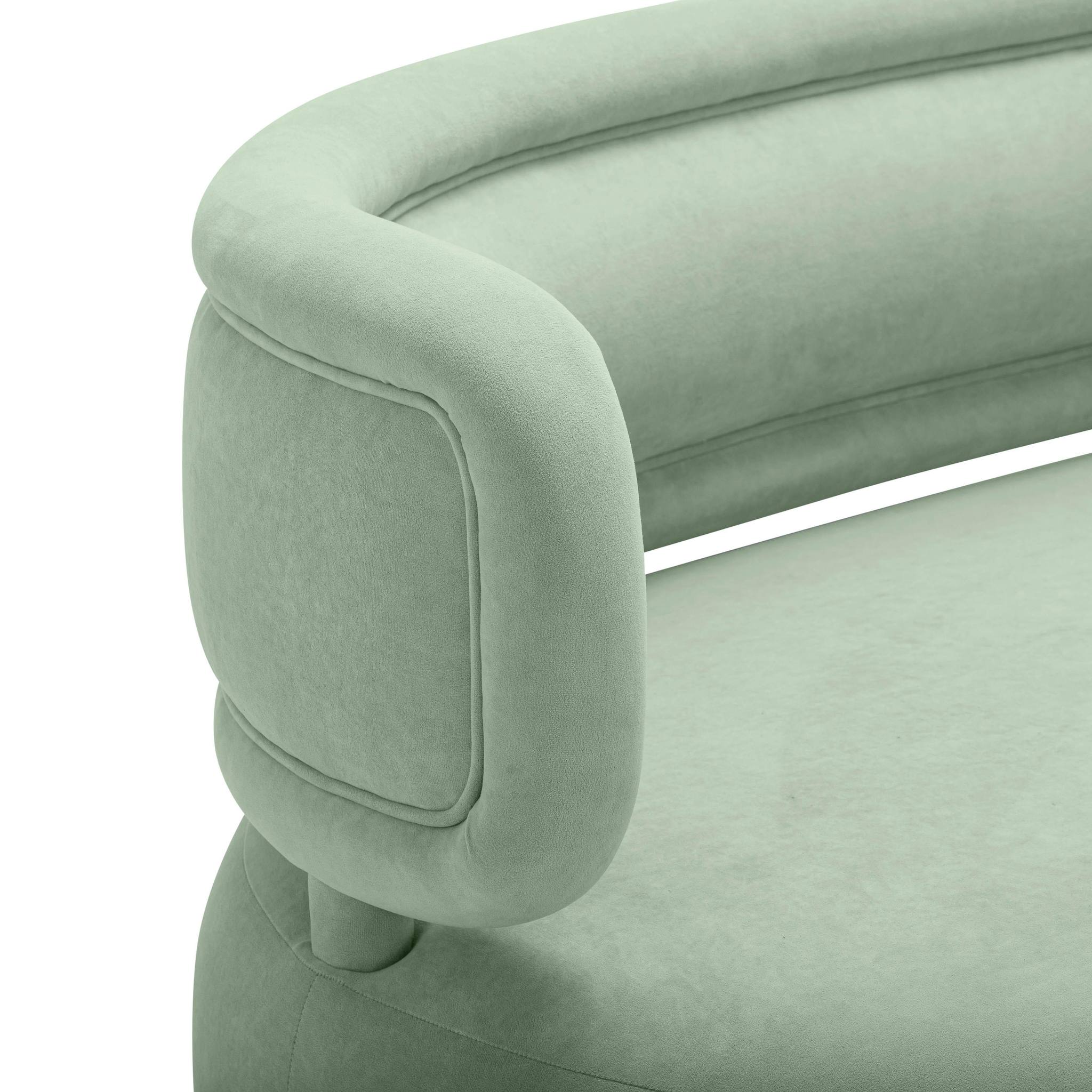 Tischa Mint Green Velvet Sofa - Image 5
