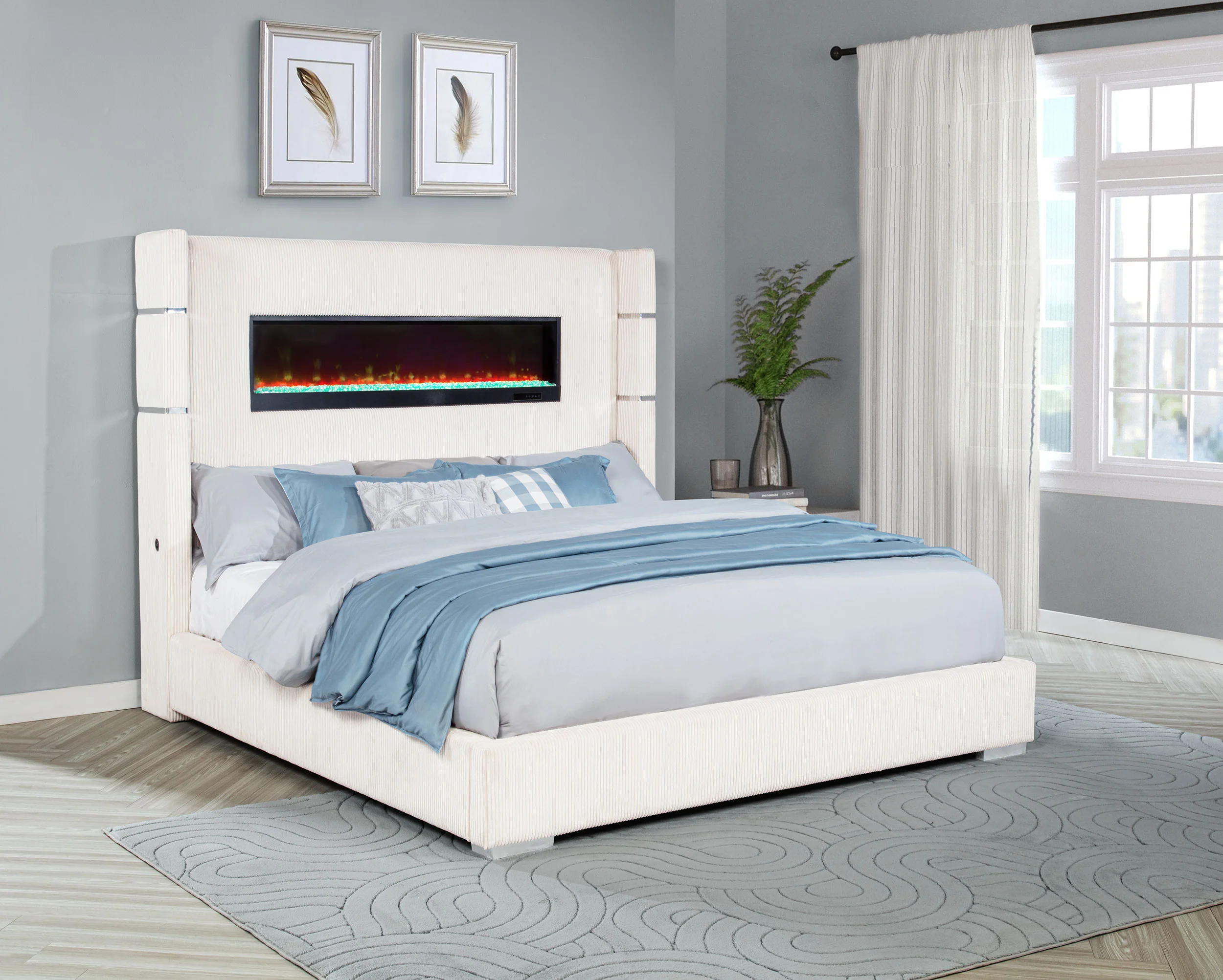 Tisdall Wingback Bed with Flame Visualizer - Image 12