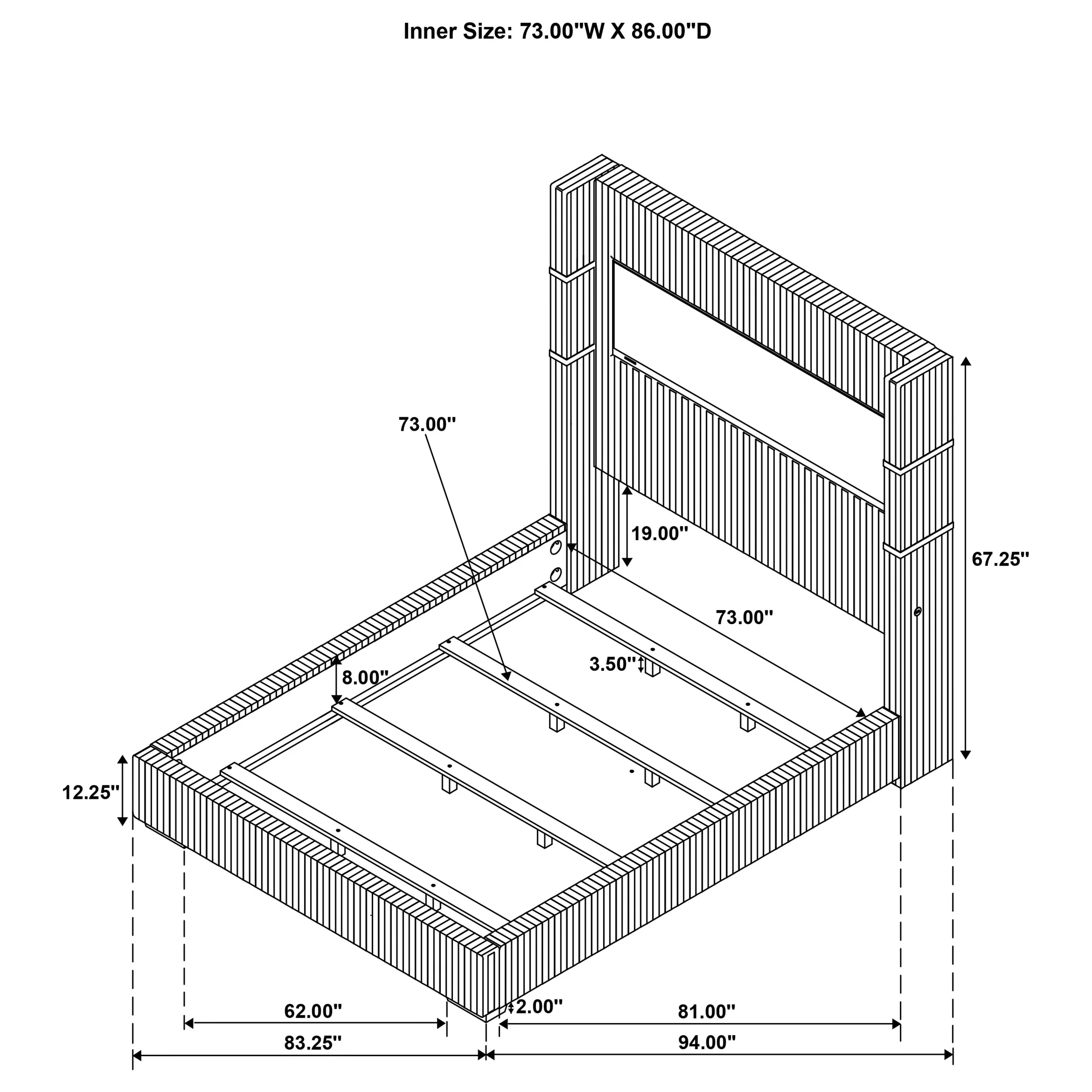 Tisdall Wingback Bed with Flame Visualizer - Image 30