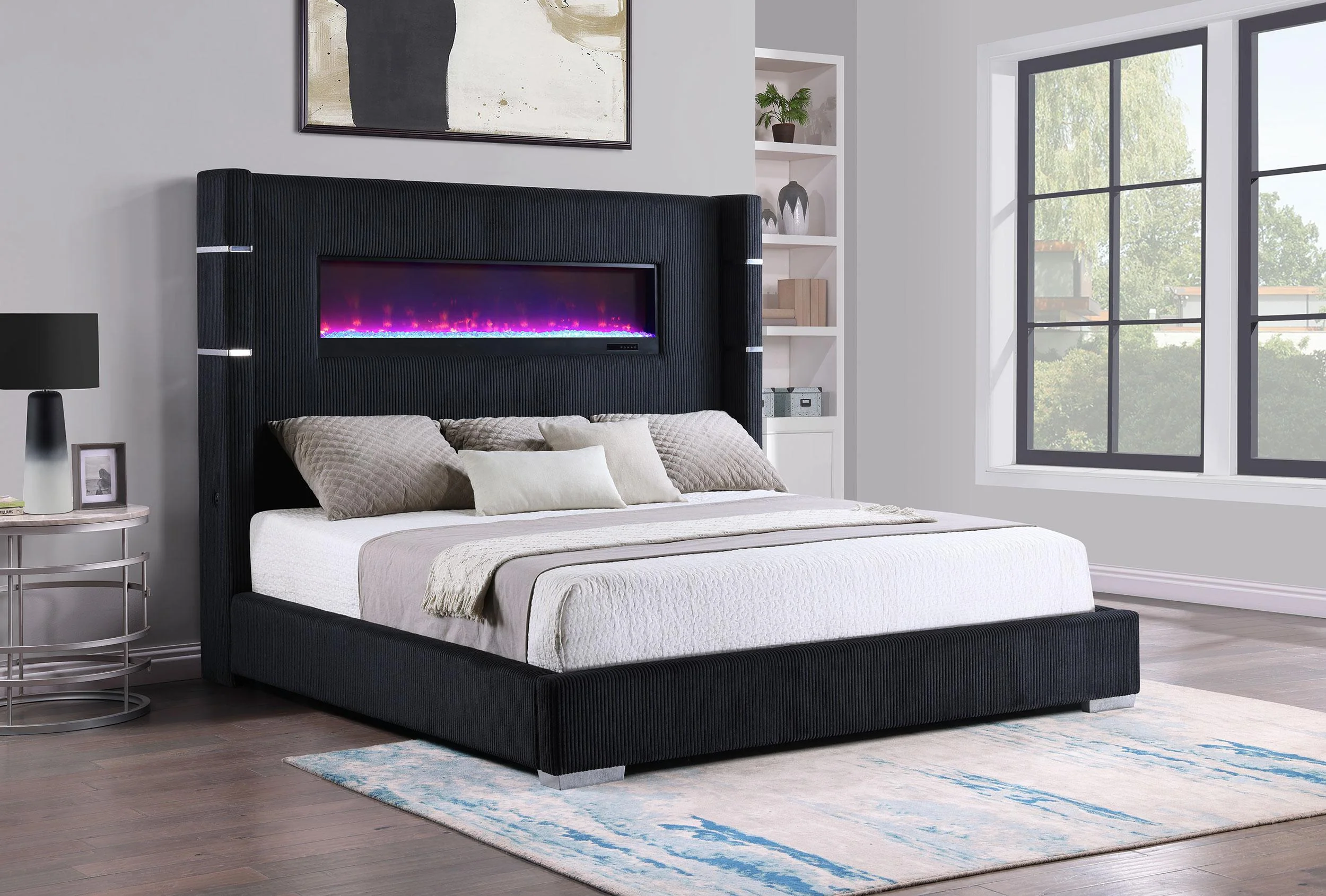 Tisdall Wingback Bed with Flame Visualizer - Image 32