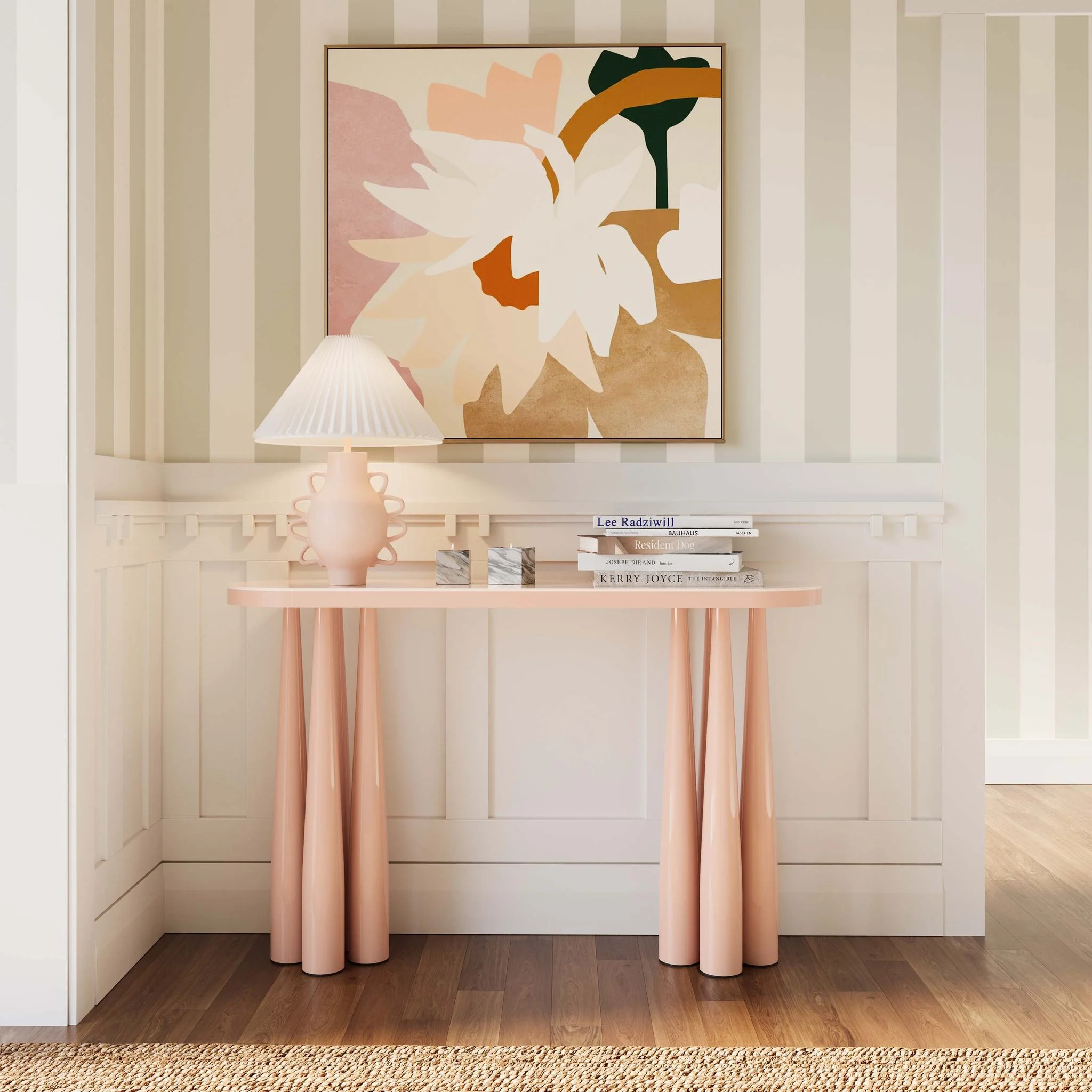 Titan Peach Rose Glossy Console Table - Image 2