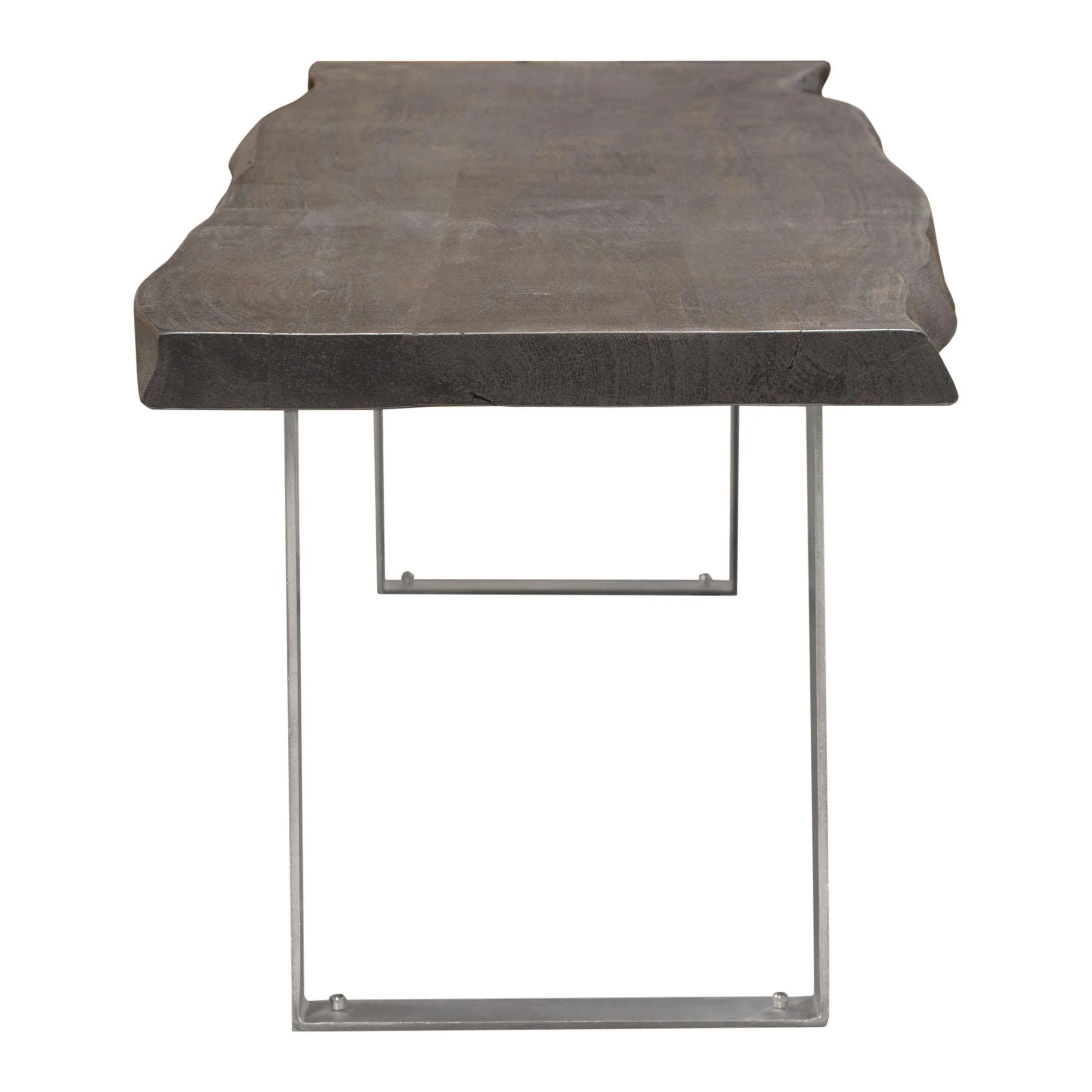Titan Solid Acacia Wood Accent Bench in Espresso Finish w/ Silver Metal Inlay & Base by Diamond Sofa - Image 6
