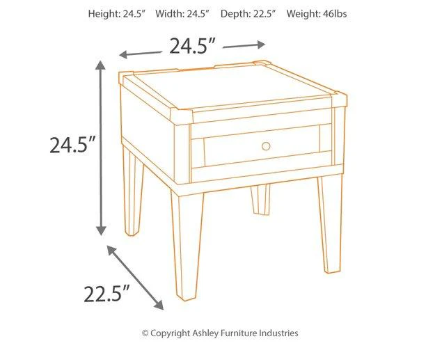 Todoe End Table with USB Ports & Outlets - Image 6