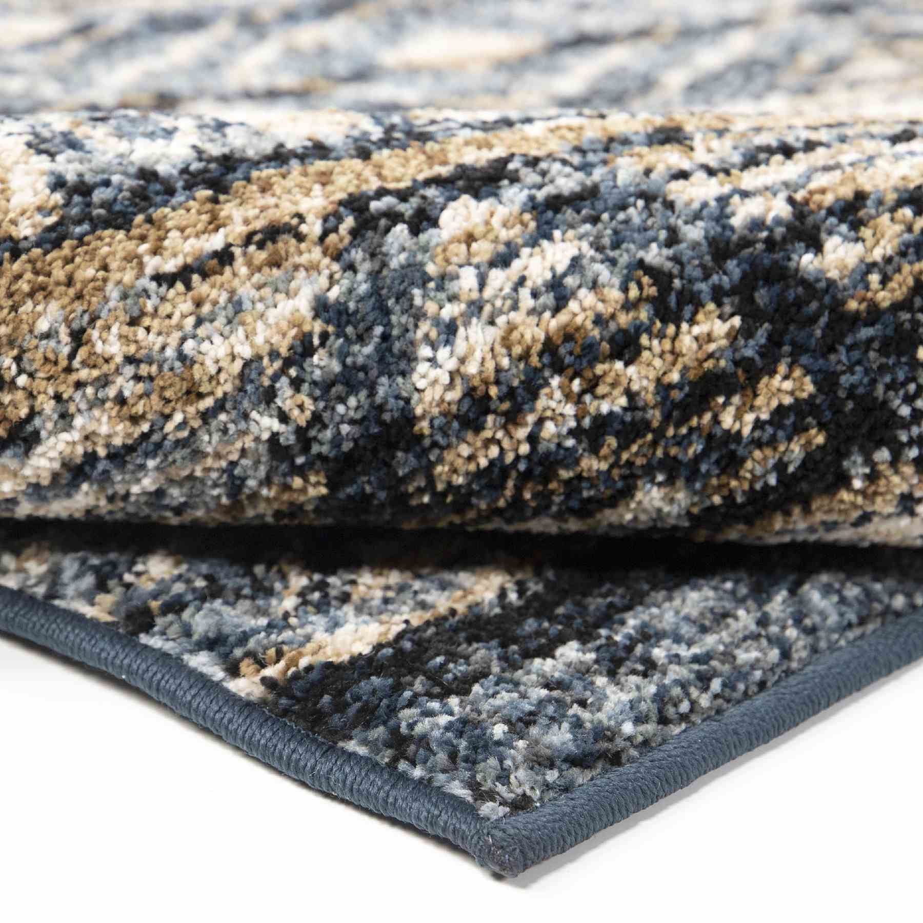 Togo Contemporary 5x8 Area Rug in Blue/Gold - Image 4