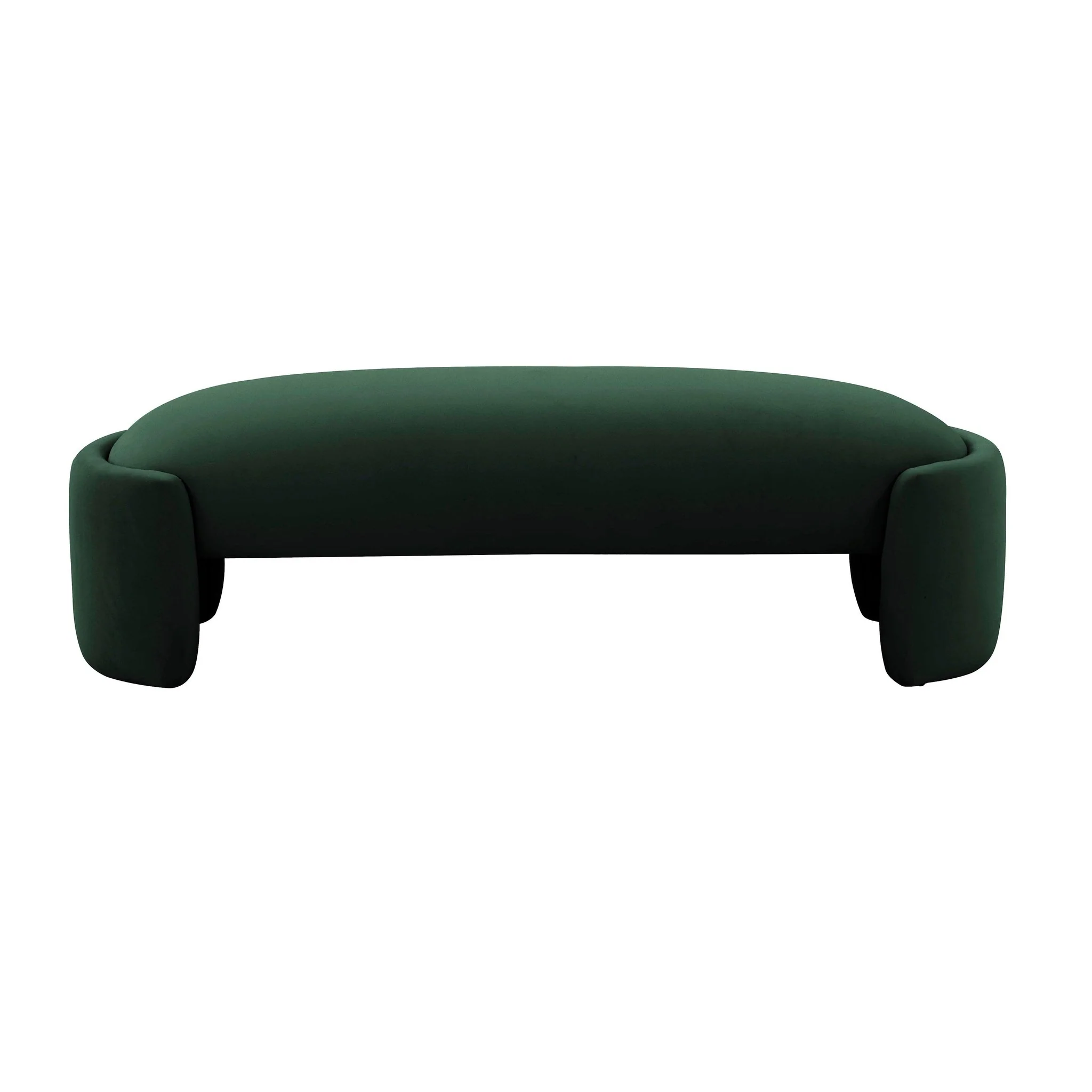 Toledo Forest Green Velvet Bench - Image 3