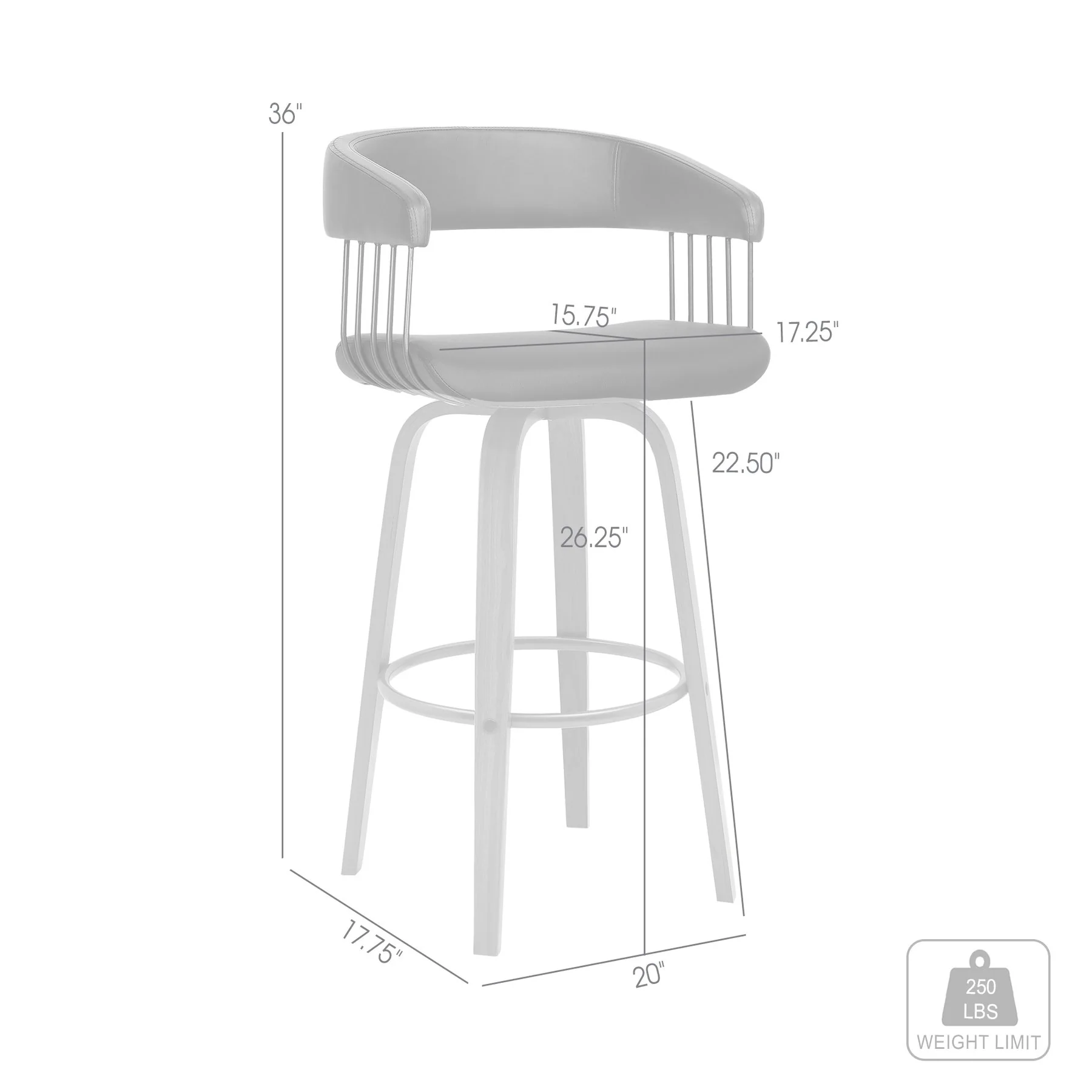 Topanga 26" Swivel Walnut Wood Counter Stool in Cream Faux Leather with Golden Bronze Metal - Image 8