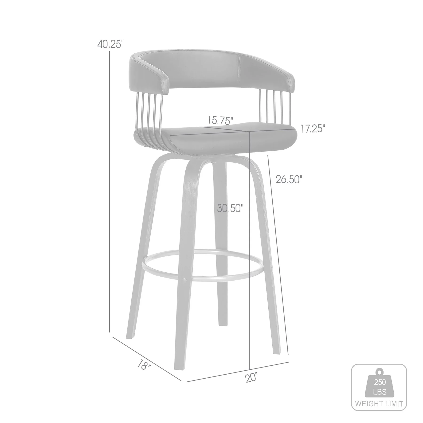 Topanga 30.5" Swivel Black Wood Bar Stool in Black Faux Leather with Golden Bronze Metal - Image 8