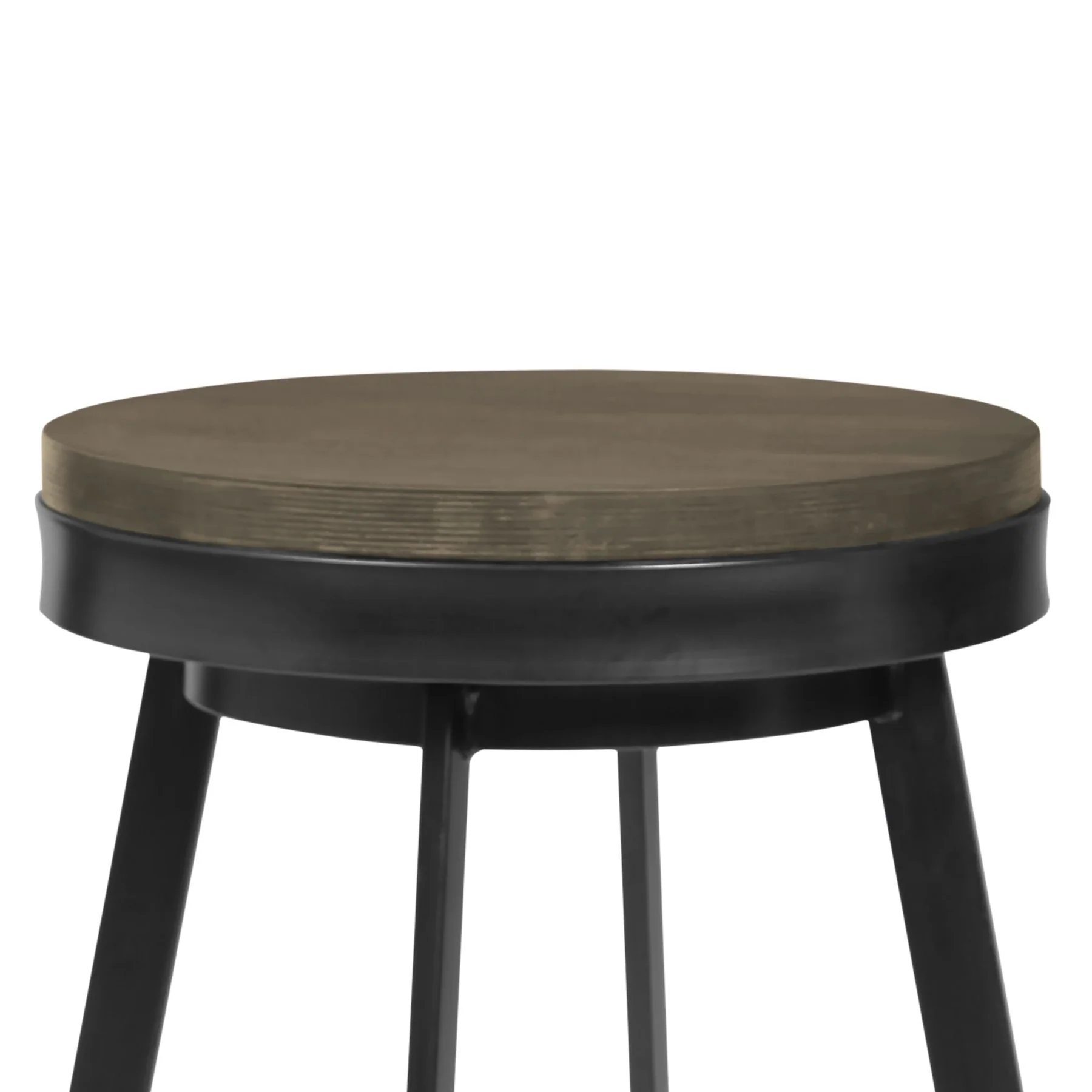 Topeka 30" Bar Height Barstool in Mineral Finish and Gray Walnut Wood Seat - Image 2