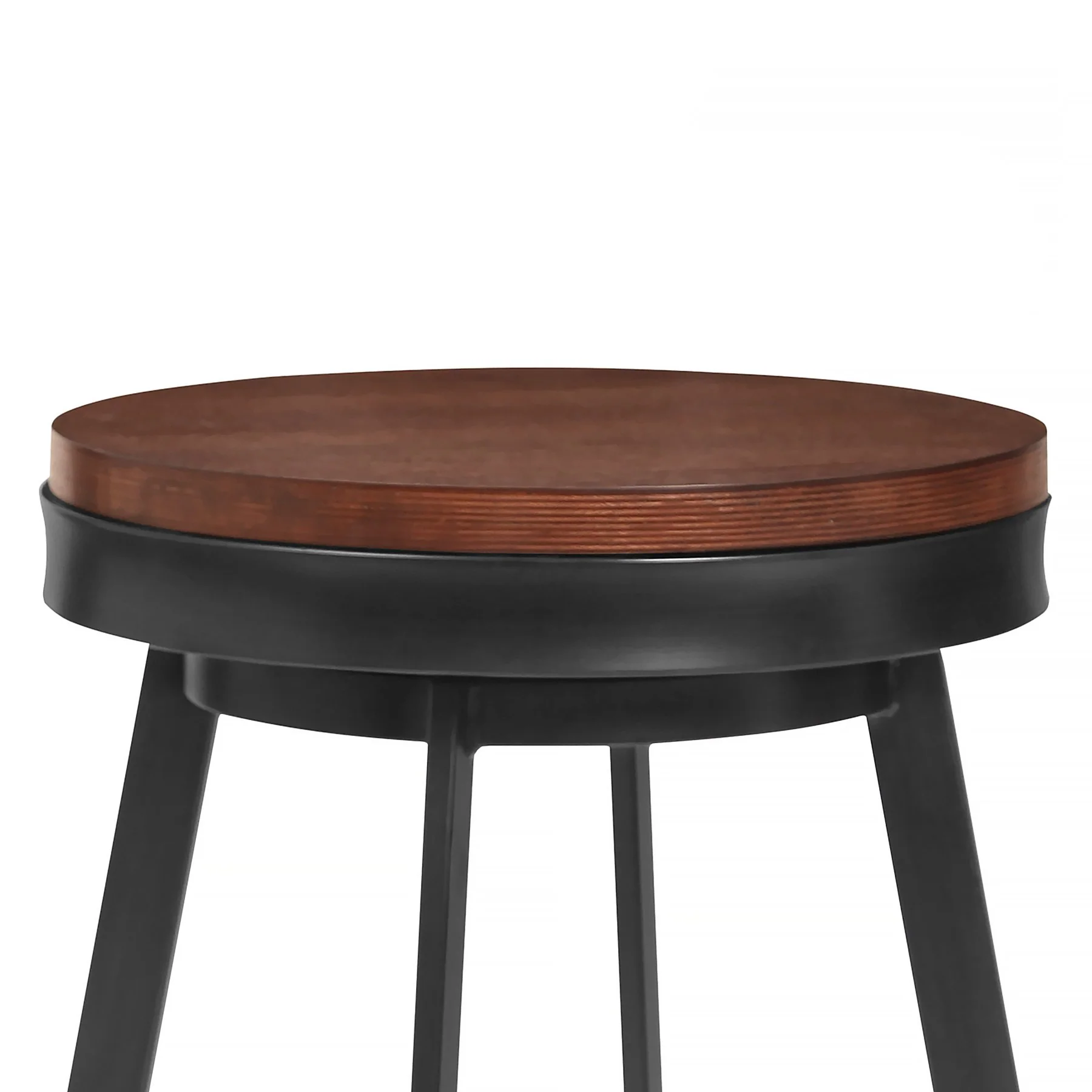 Topeka 30" Bar Height Barstool in Mineral Finish and Walnut Wood Seat - Image 2