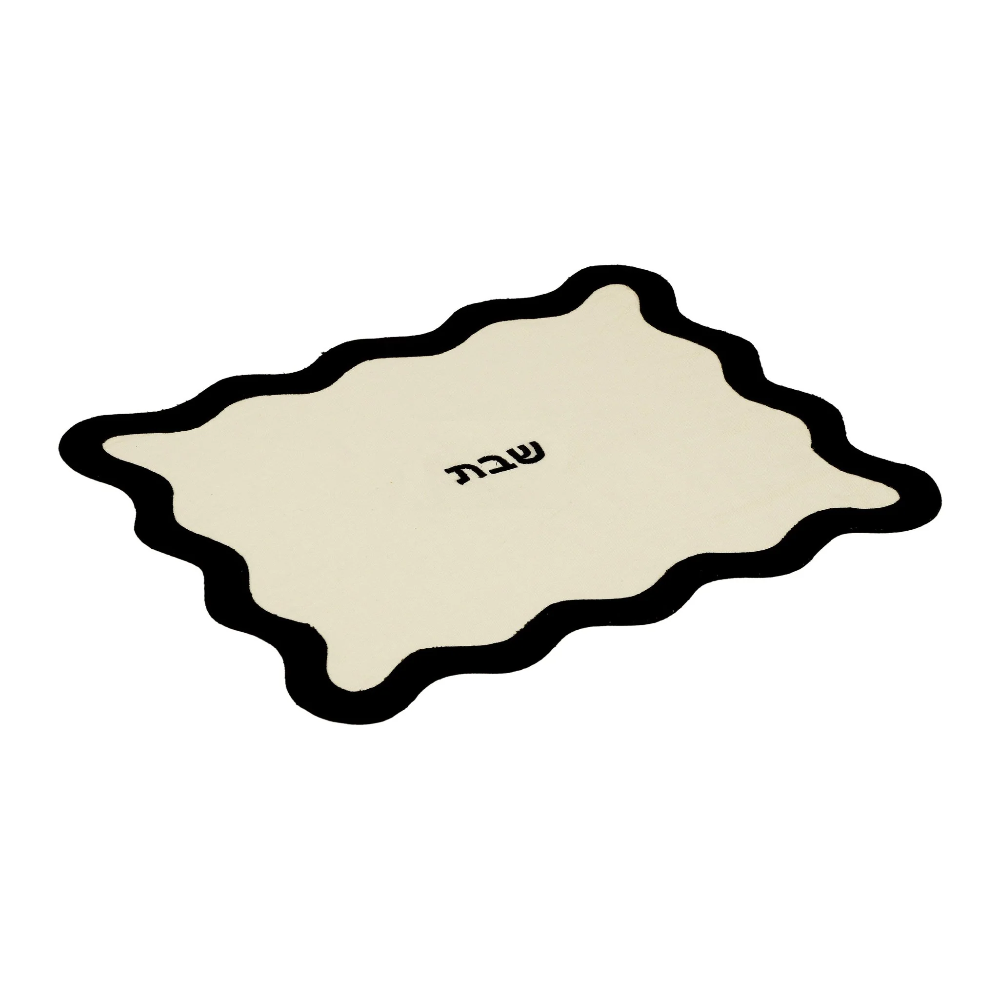 TOV Cream & Black Wavy Challah Cover - Image 3