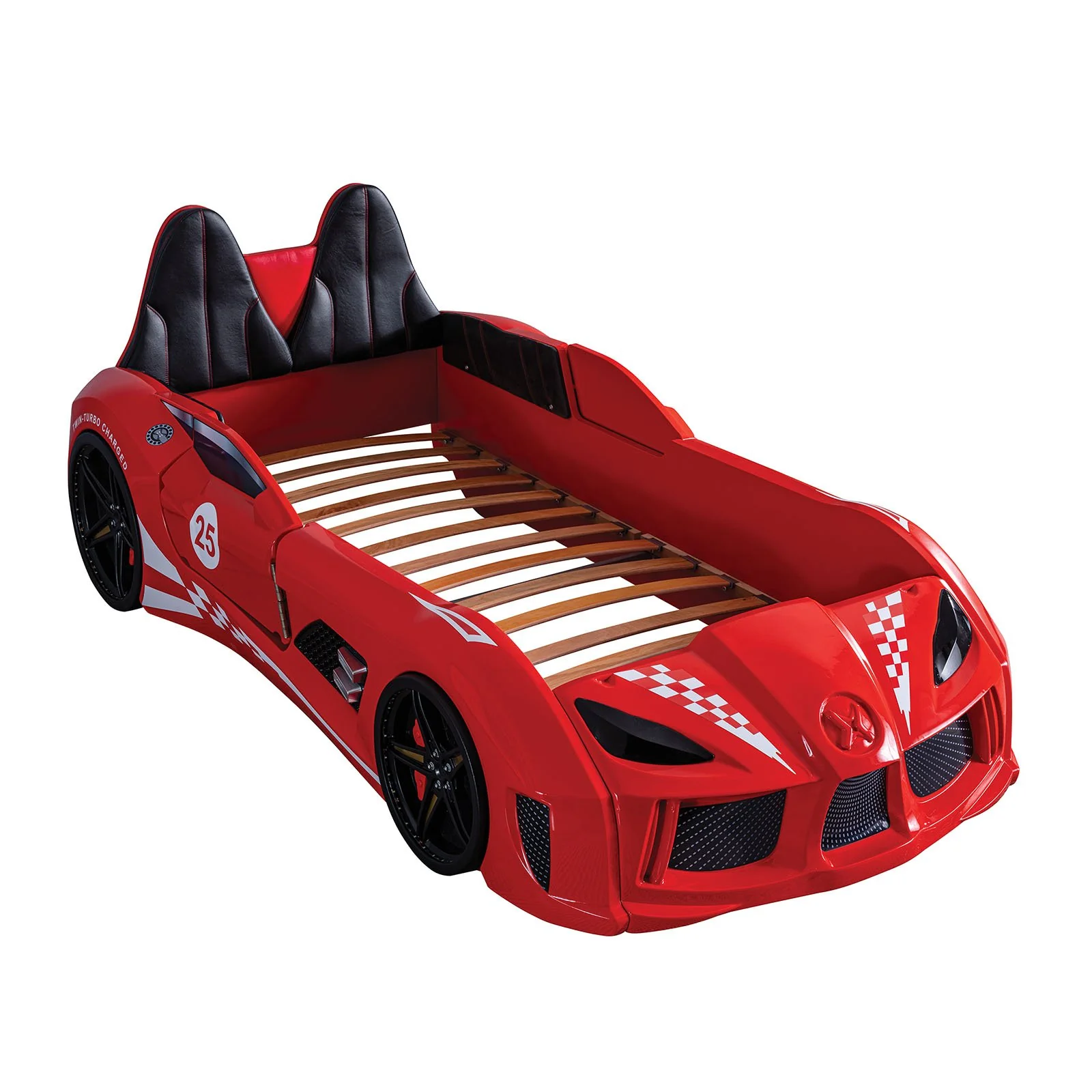 Trackster Twin Car Bed, Red - Image 6