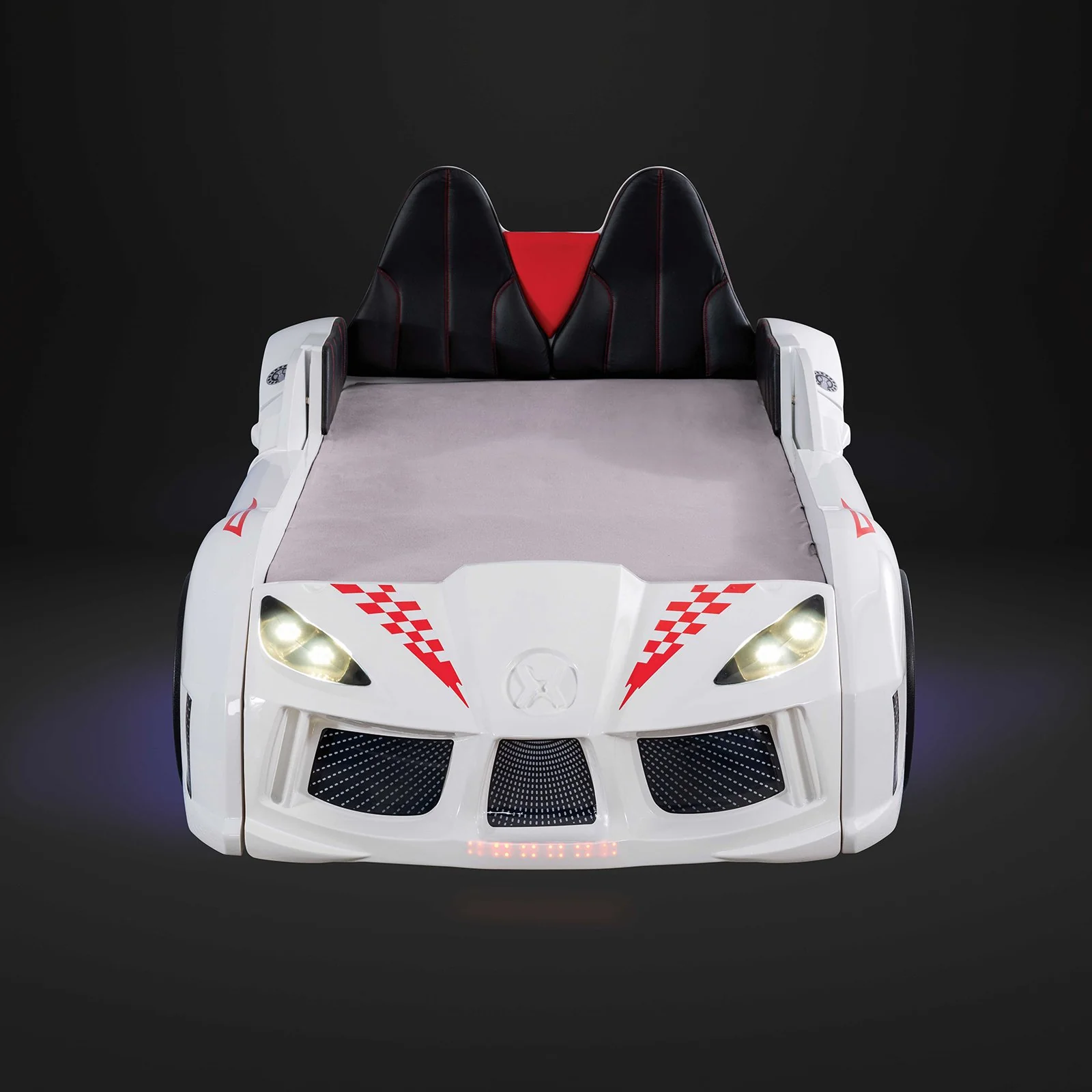 Trackster Twin Car Bed, White - Image 4