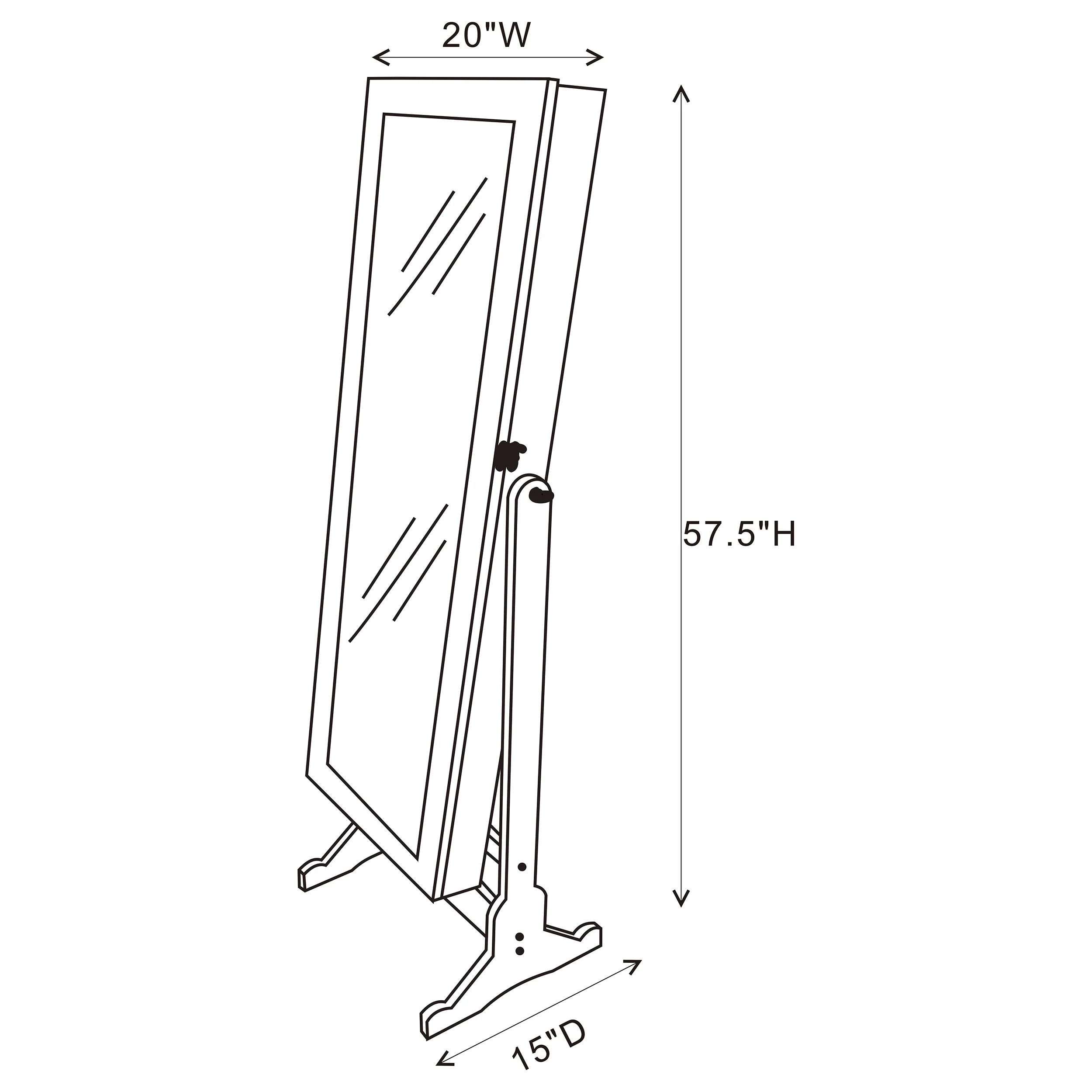 Cortez Jewelry Cheval Mirror - Image 6
