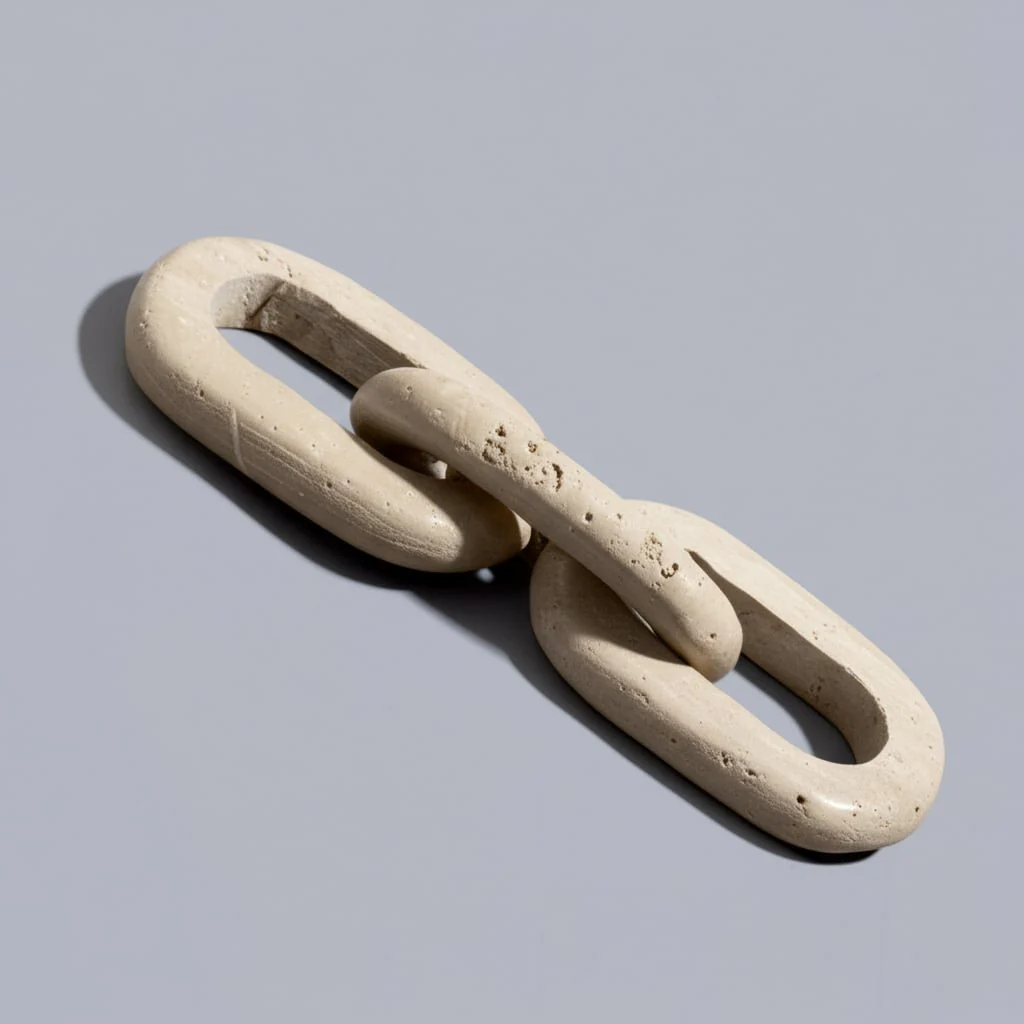 Travertine, 14" 3 Link Chain Decor, Tan - Image 12