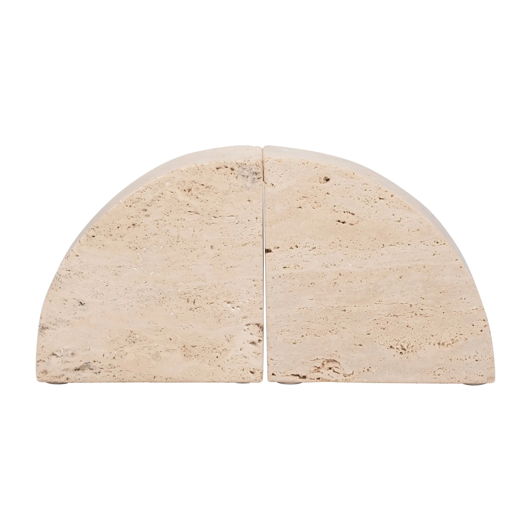 Travertine, S/2 5" Half Dome Bookends, Tan - Image 3