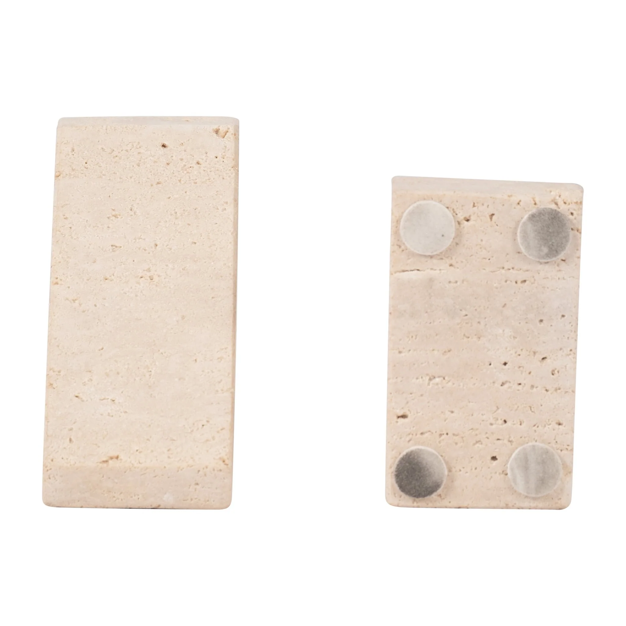 Travertine, S/2 5" Triangle Bookends, Tan - Image 6