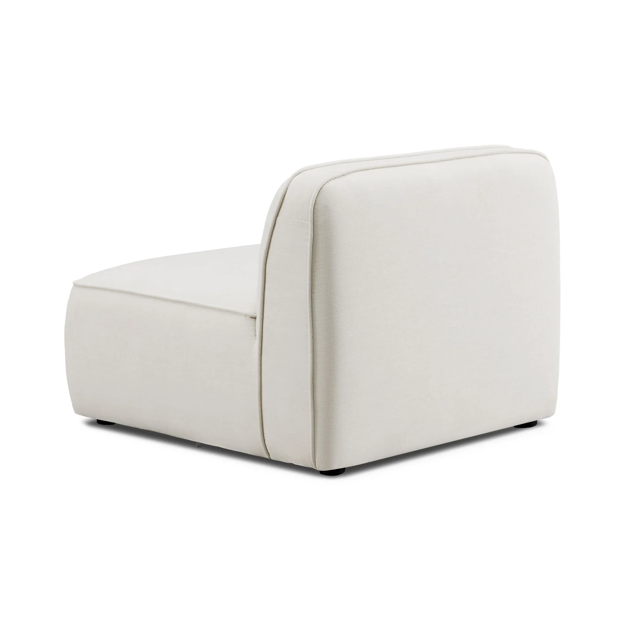 Travie Sand Upcycled Linen Armless Chair - Image 3