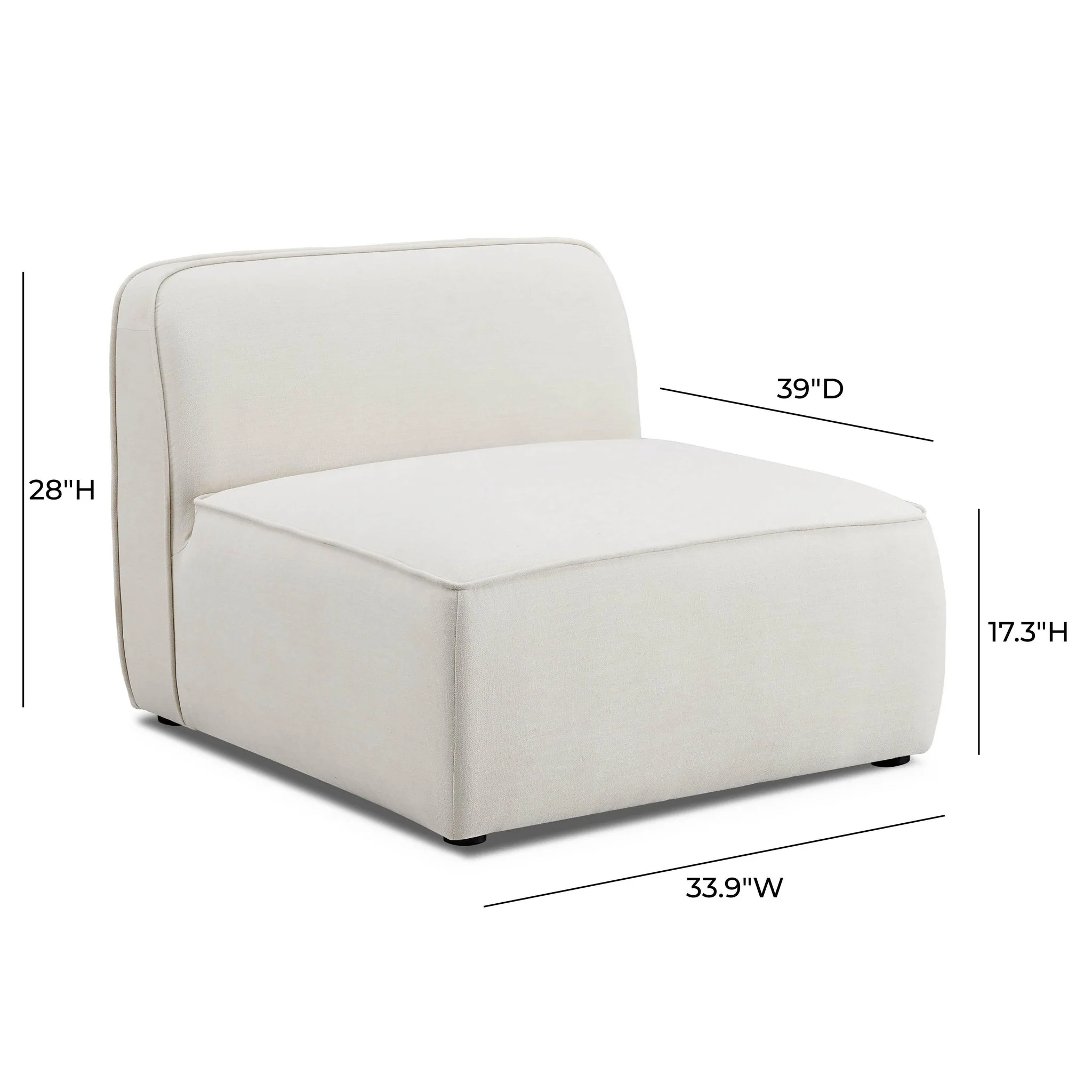 Travie Sand Upcycled Linen Armless Chair - Image 4