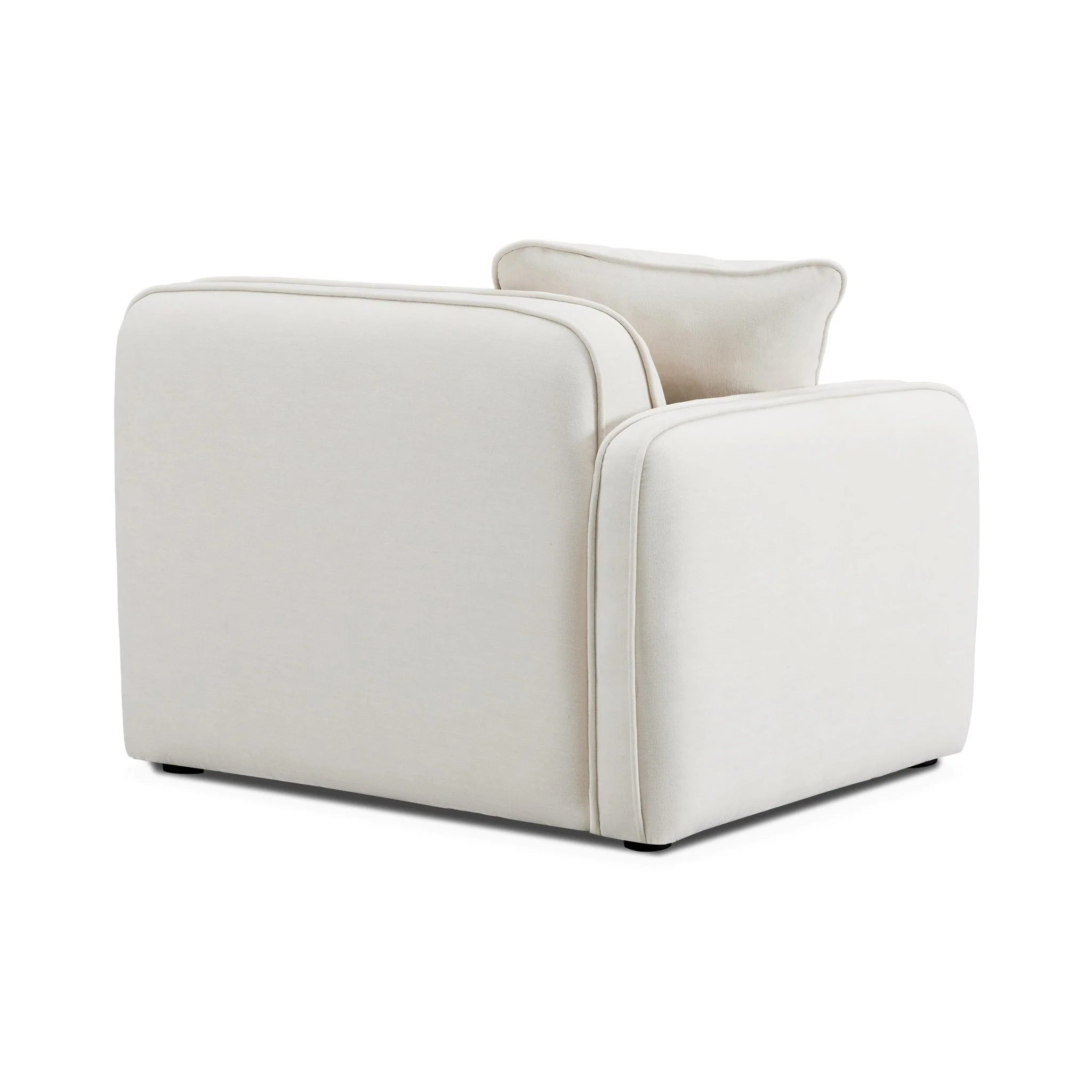 Travie Sand Upcycled Linen LAF Corner Chair - Image 3
