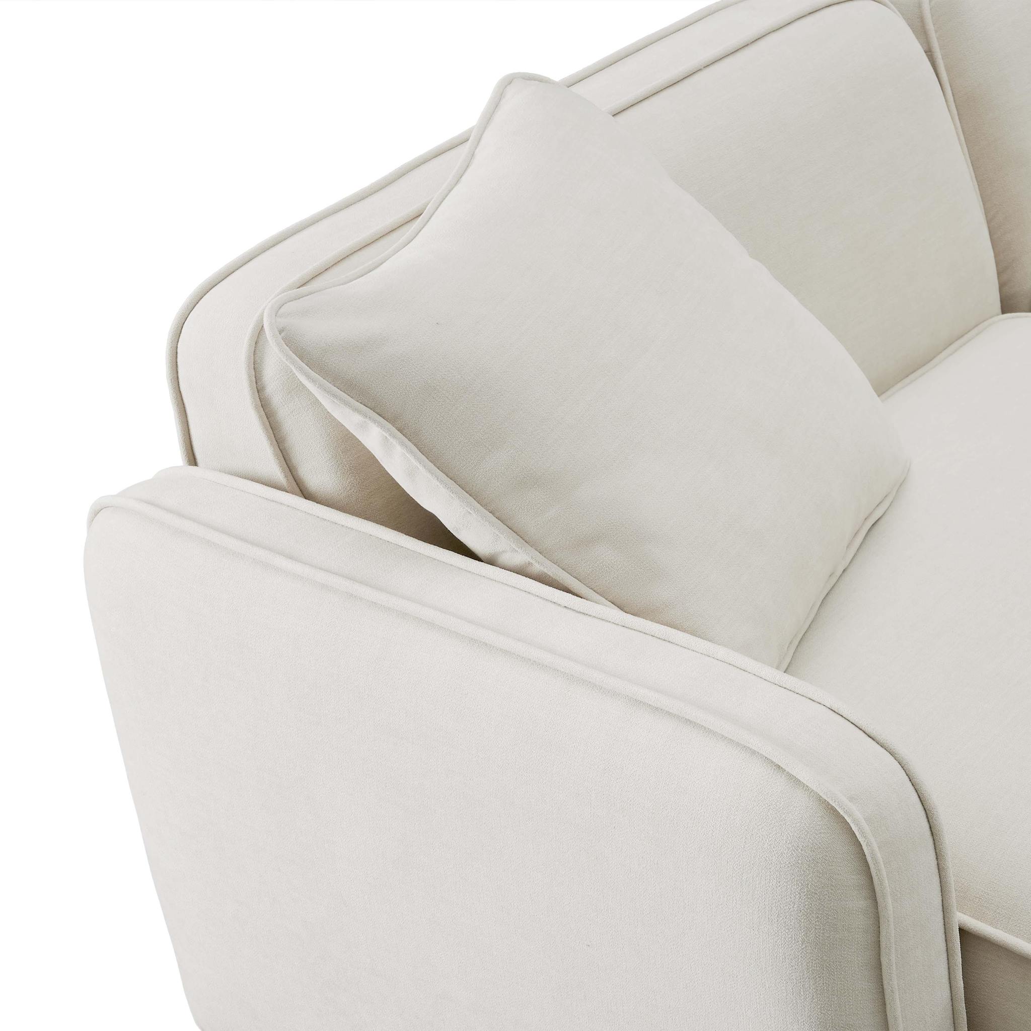 Travie Sand Upcycled Linen Modular Loveseat - Image 5