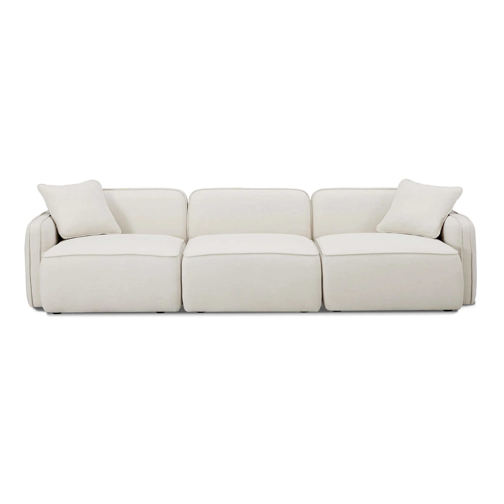 Travie Sand Upcycled Linen Modular Sofa - Image 3