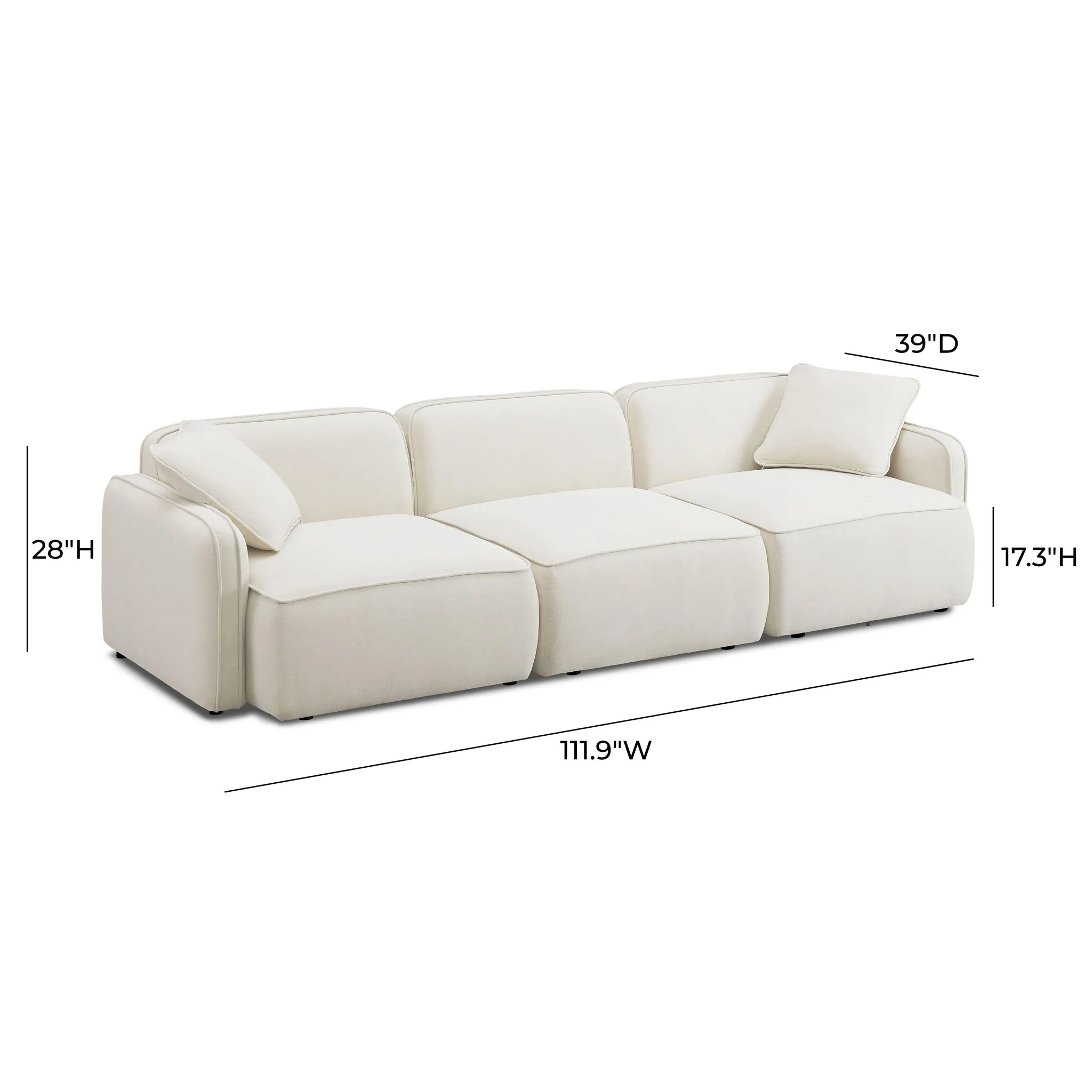 Travie Sand Upcycled Linen Modular Sofa - Image 6