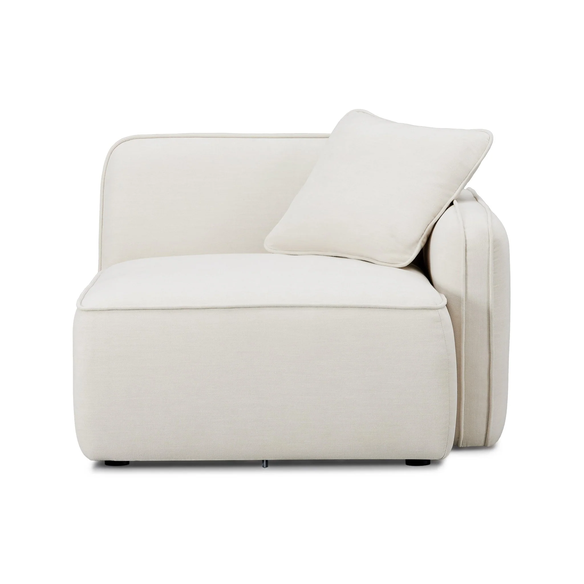 Travie Sand Upcycled Linen RAF Corner Chair - Image 2