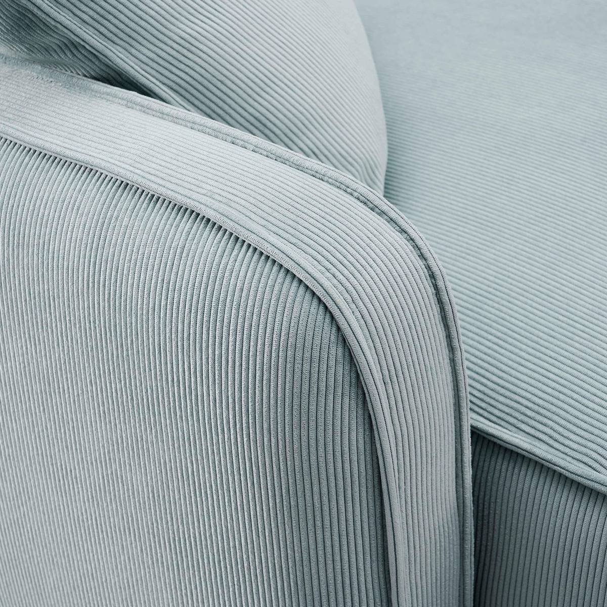 Travie Sea Blue Performance Corduroy Velvet Armless Chair - Image 4