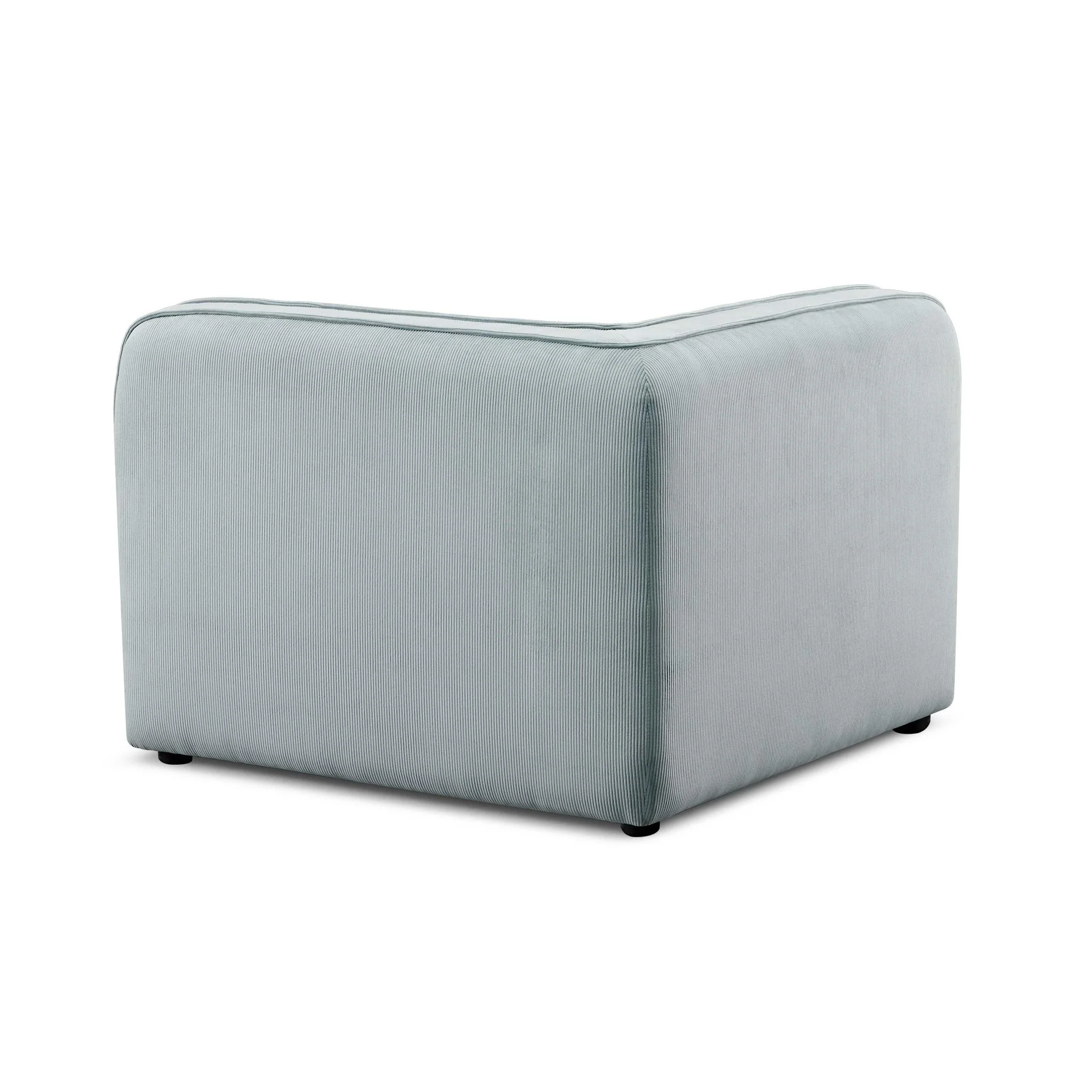 Travie Sea Blue Performance Corduroy Velvet Corner Chair - Image 3