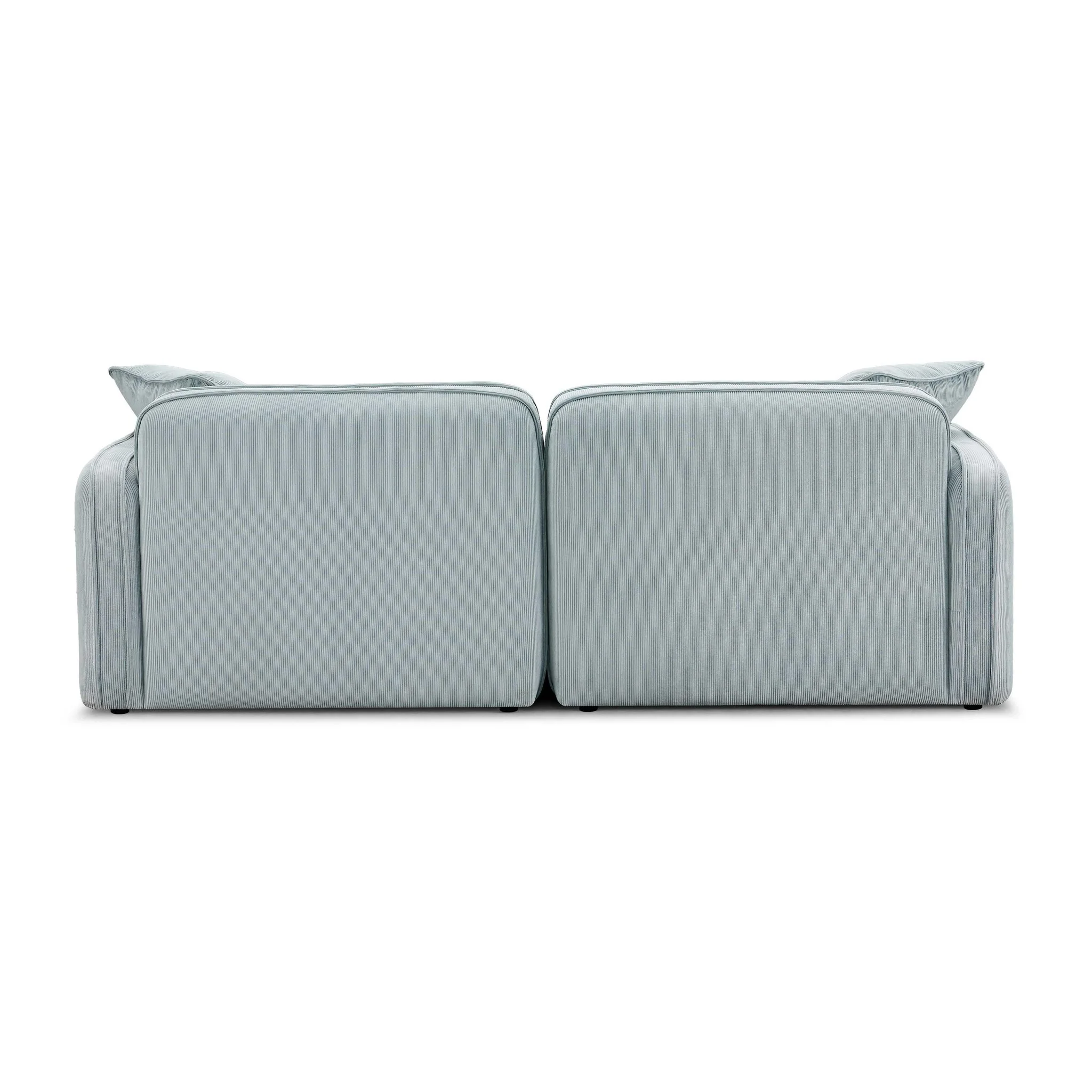Travie Sea Blue Performance Corduroy Velvet Modular Loveseat - Image 4