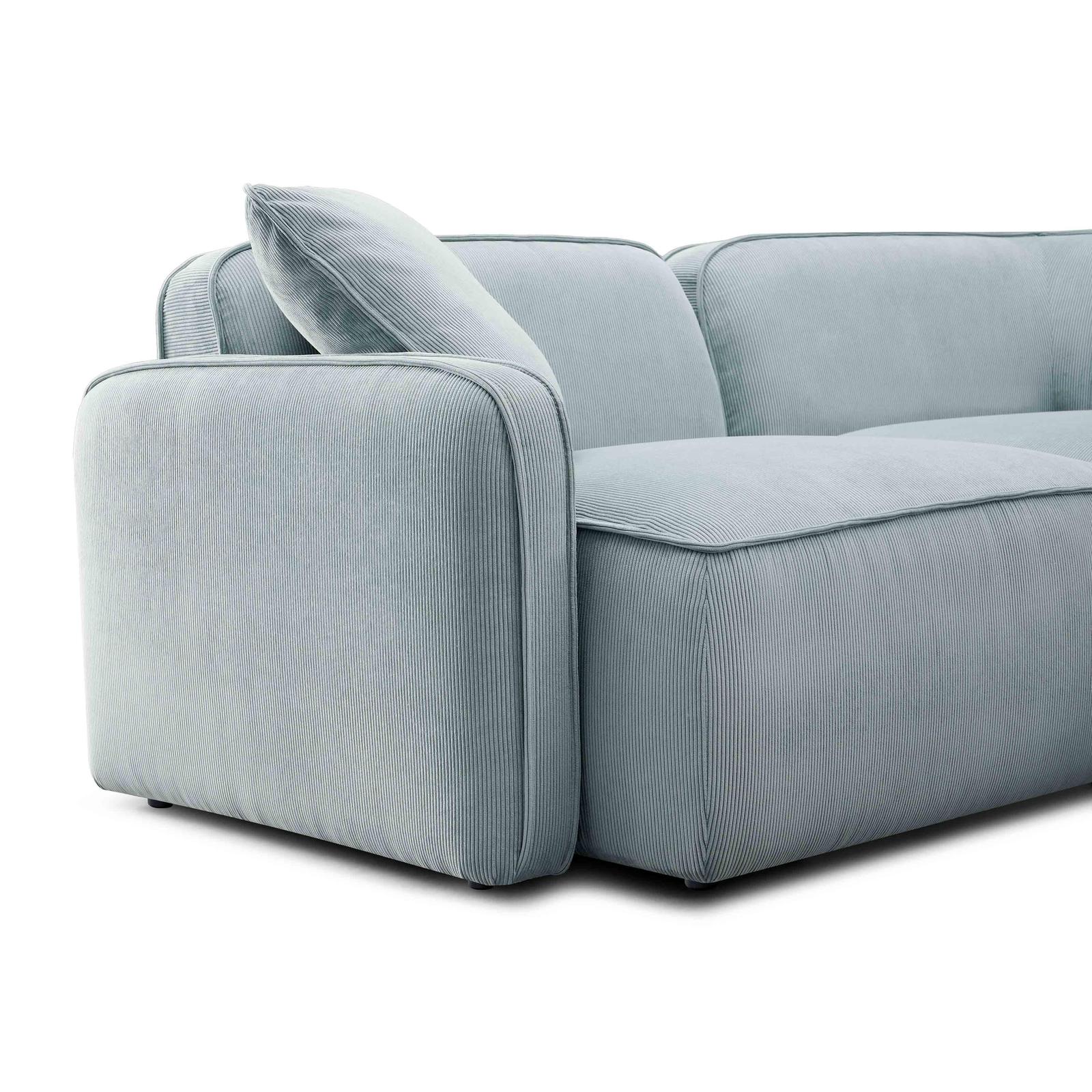 Travie Sea Blue Performance Corduroy Velvet Modular Loveseat - Image 5