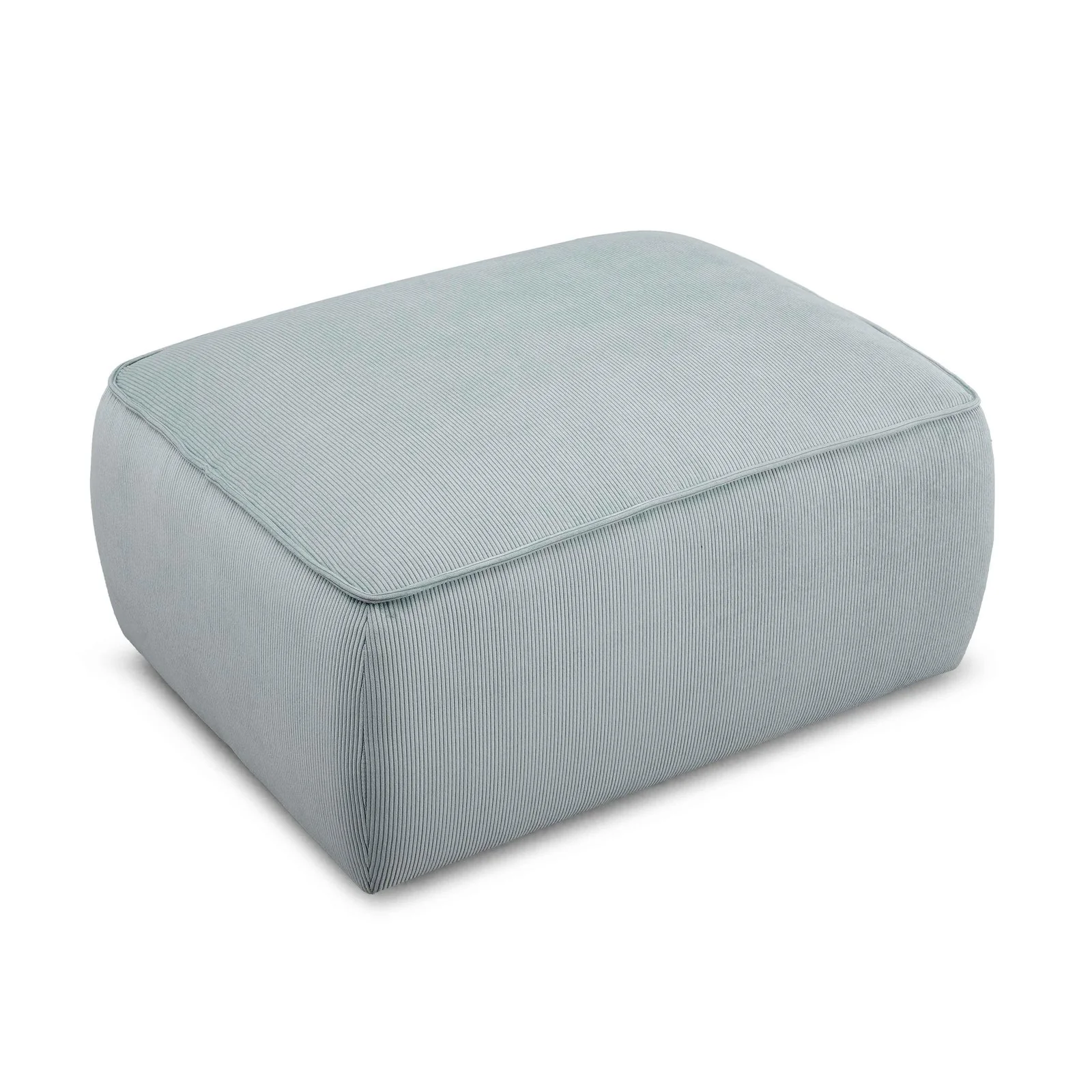 Travie Sea Blue Performance Corduroy Velvet Ottoman - Image 3