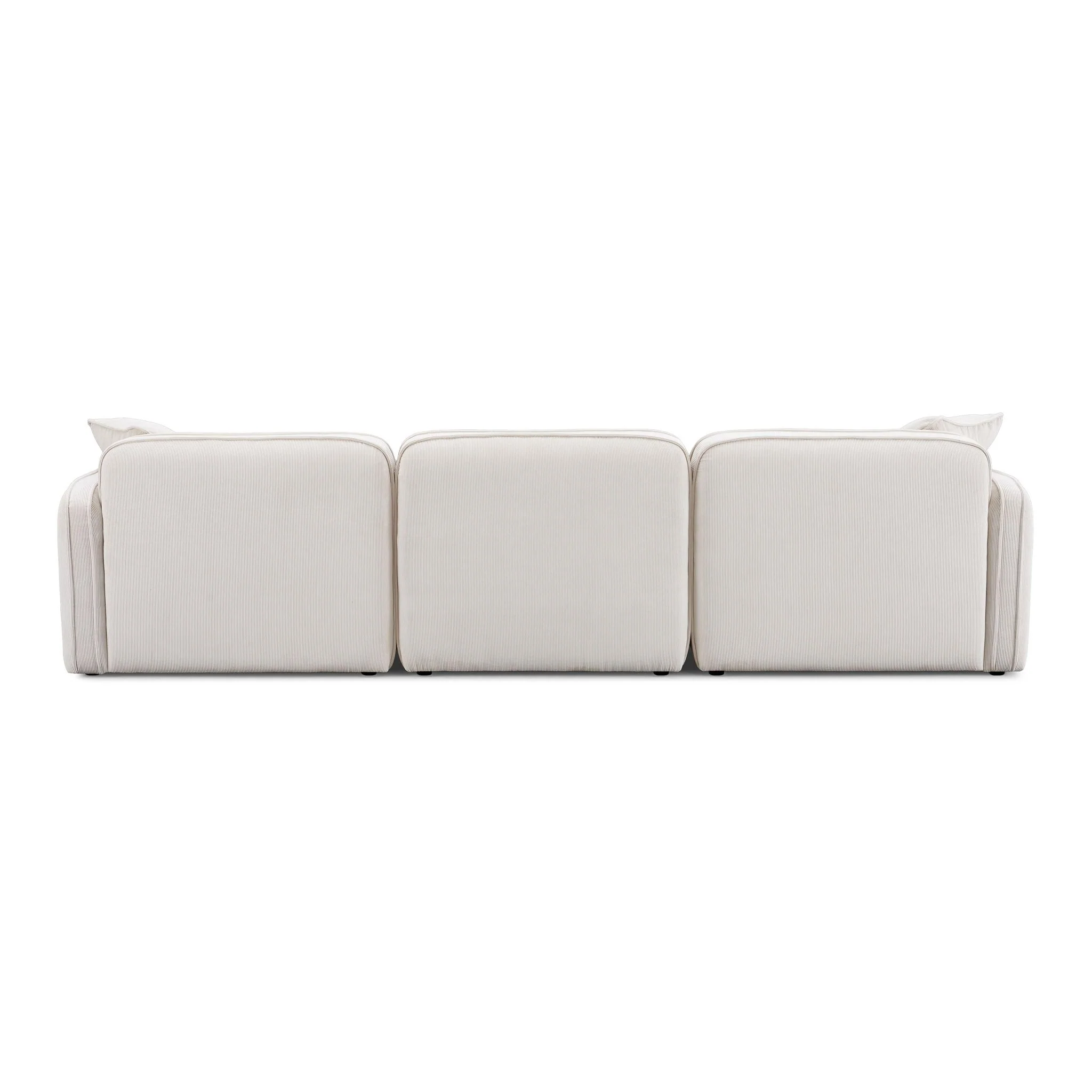 Travie White Sand Performance Corduroy Velvet 4-Piece Modular Sectional - Image 7