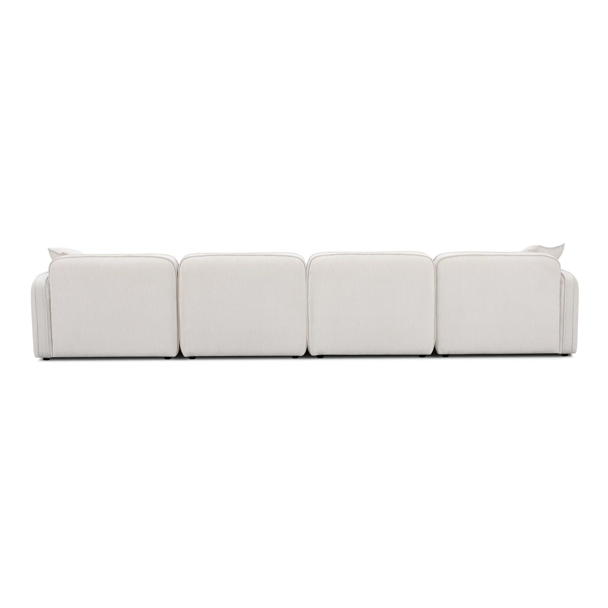 Travie White Sand Performance Corduroy Velvet 6-Piece Modular U-Sectional - Image 5