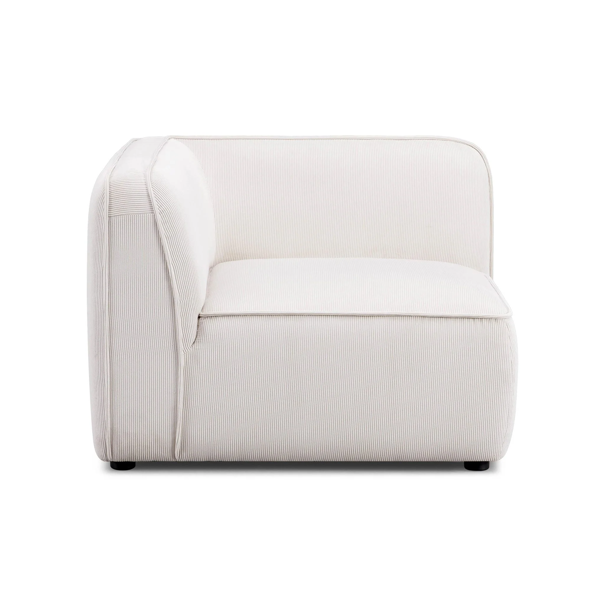 Travie White Sand Performance Corduroy Velvet Corner Chair - Image 2