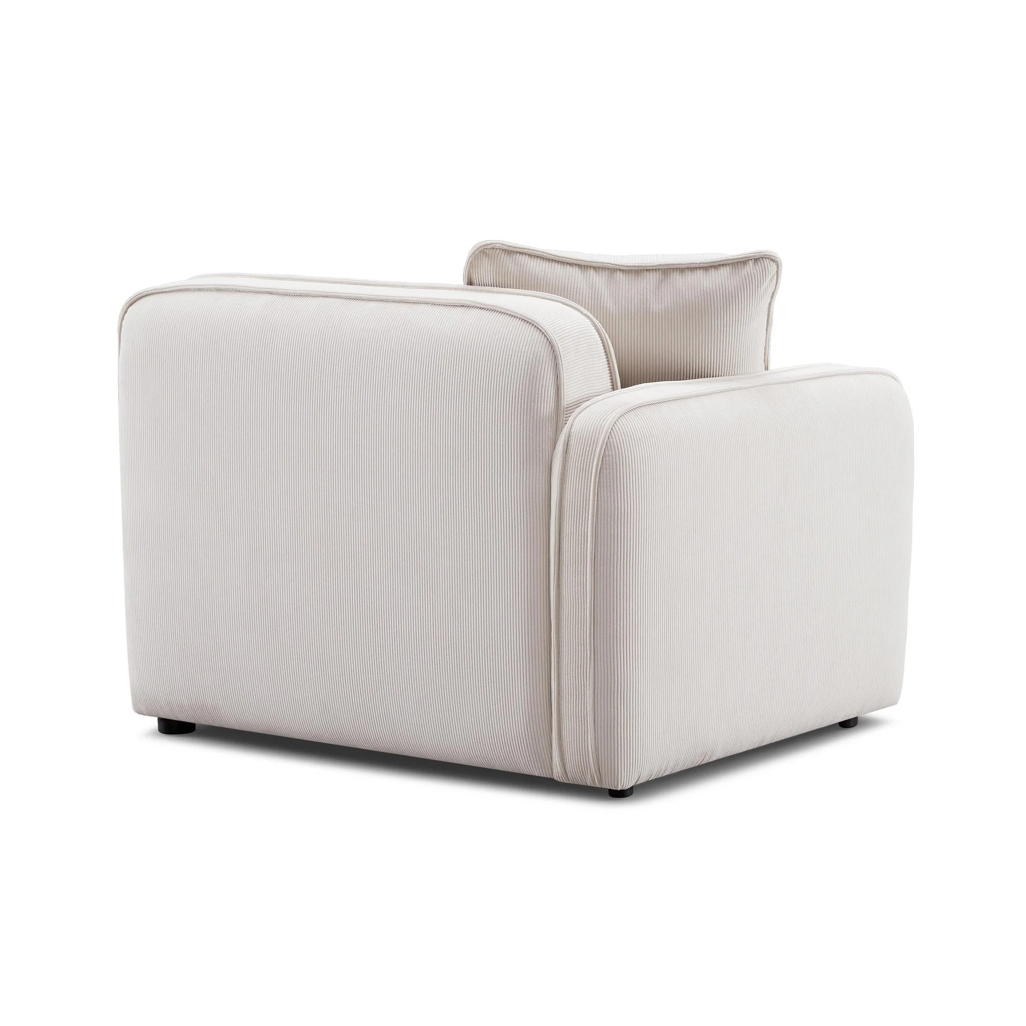 Travie White Sand Performance Corduroy Velvet LAF Corner Chair - Image 3