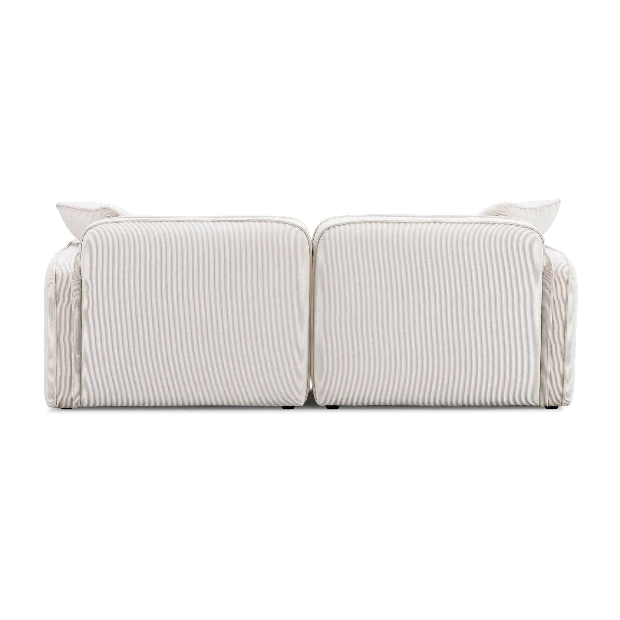 Travie White Sand Performance Corduroy Velvet Modular Loveseat - Image 4