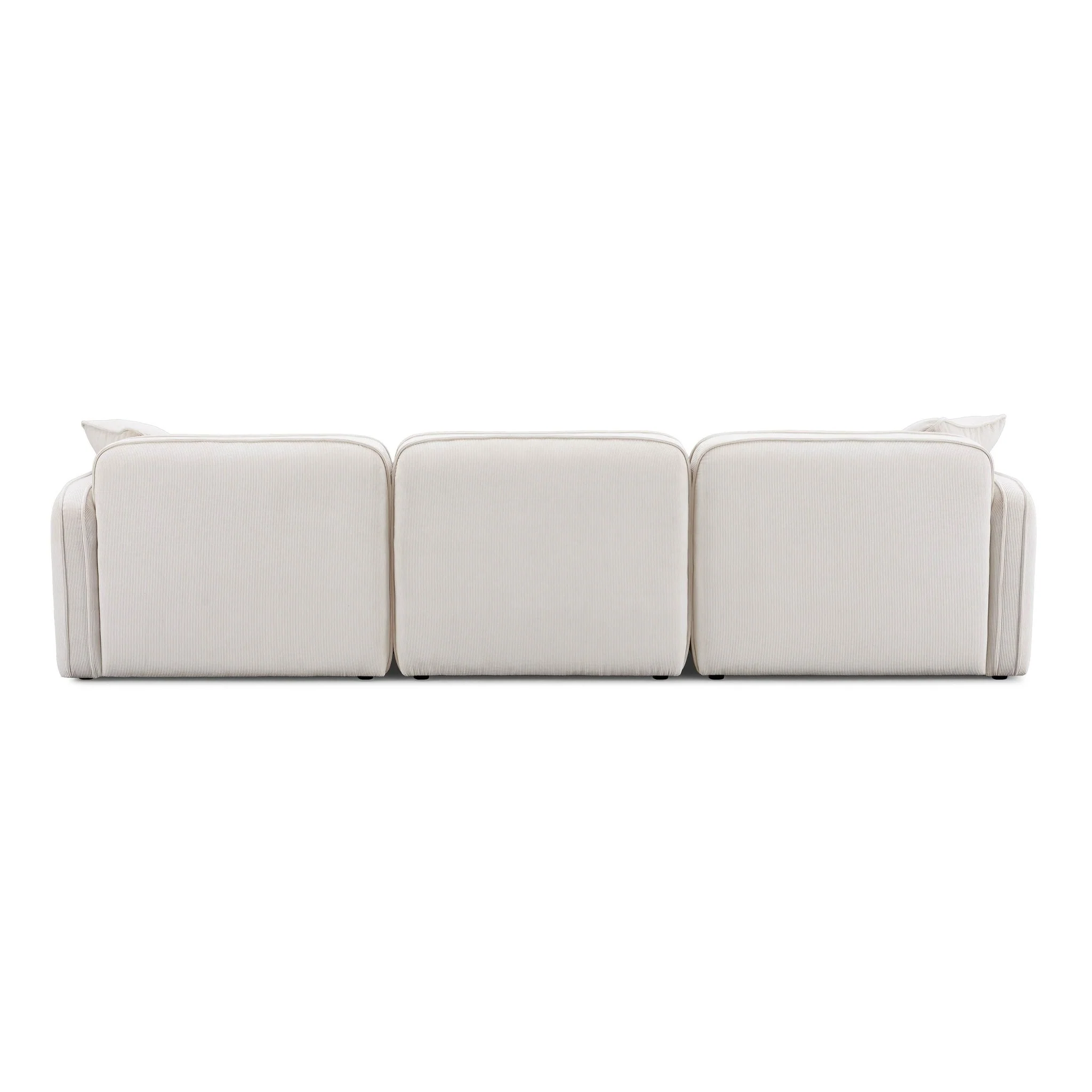 Travie White Sand Performance Corduroy Velvet Modular Sofa - Image 4
