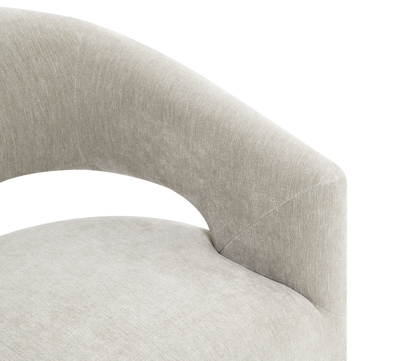 Tresa Dining Arm Chair W/ Casters, Taupe - Image 5