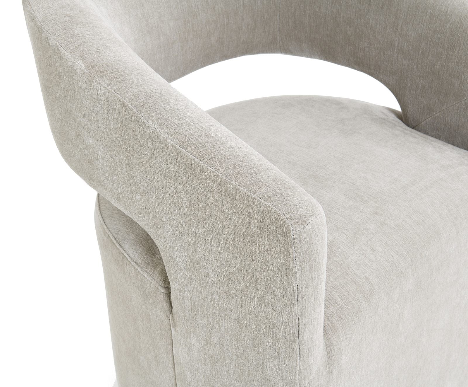 Tresa Dining Arm Chair W/ Casters, Taupe - Image 6