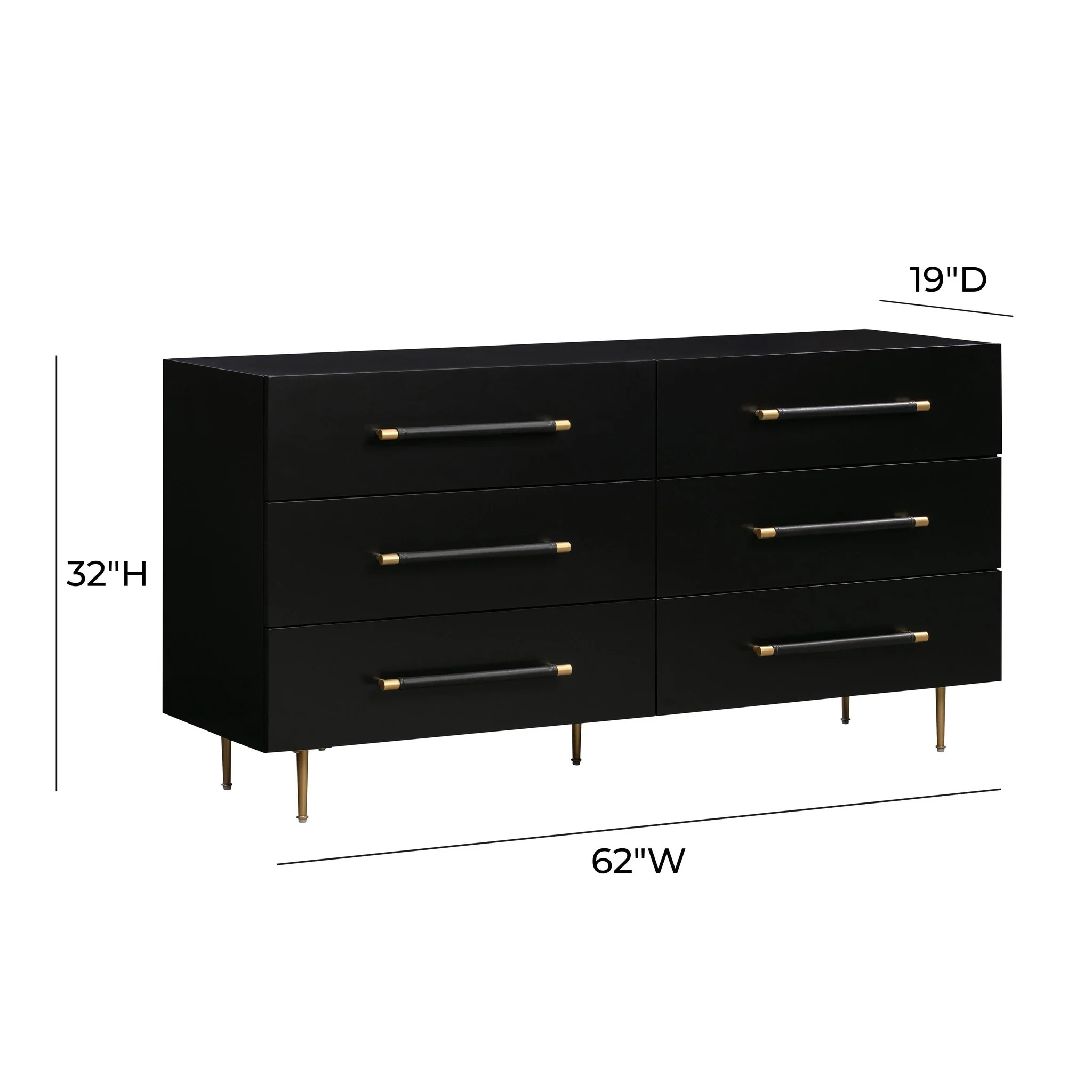 Trident Black 6 Drawer Dresser - Image 9