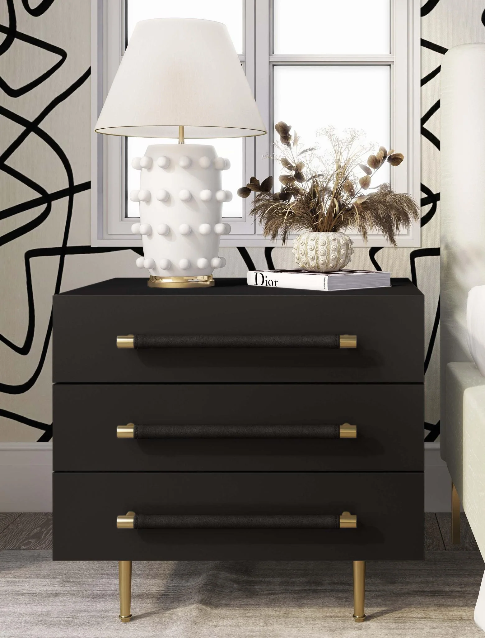 Trident Black Nightstand - Image 3