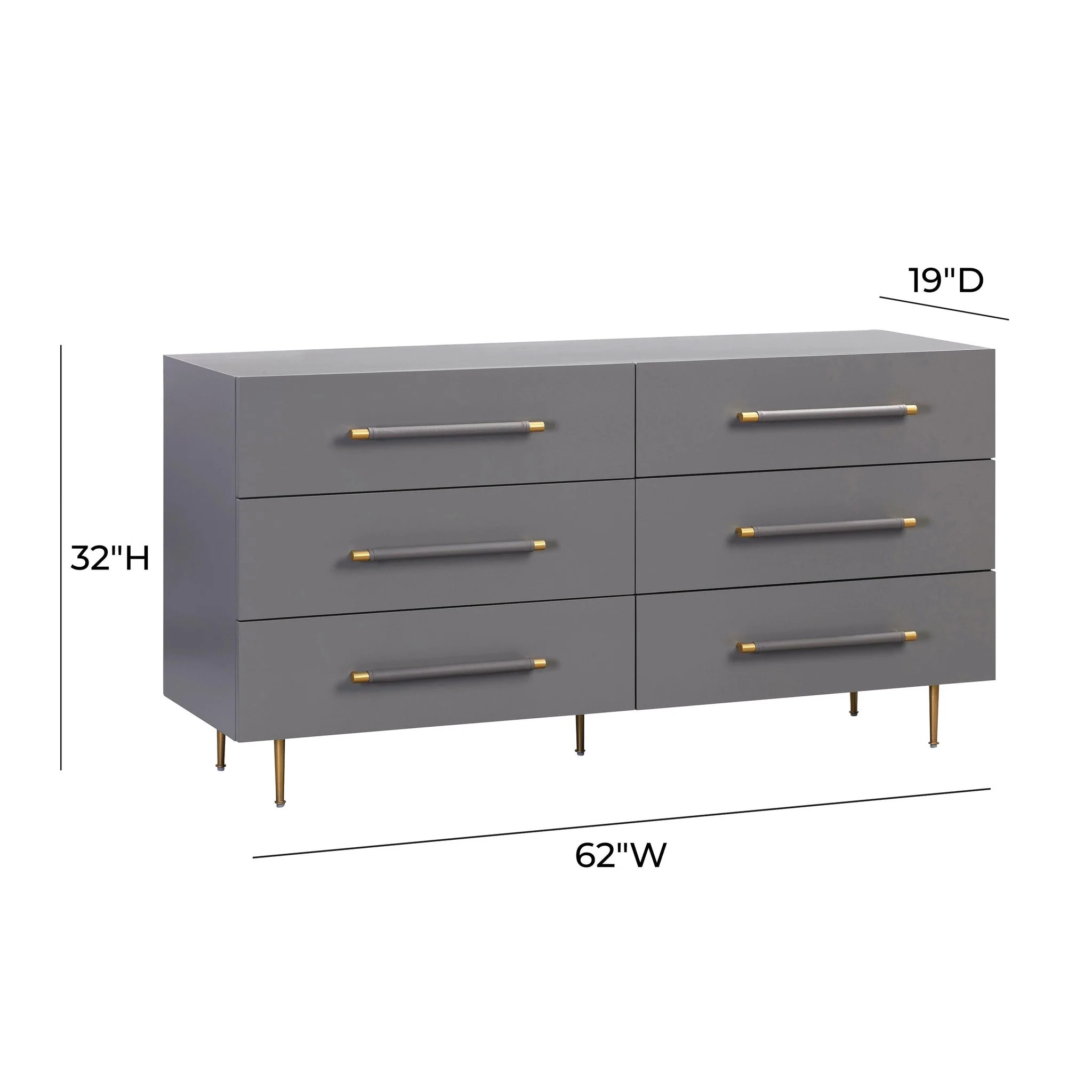 Trident Grey 6 Drawer Dresser - Image 9