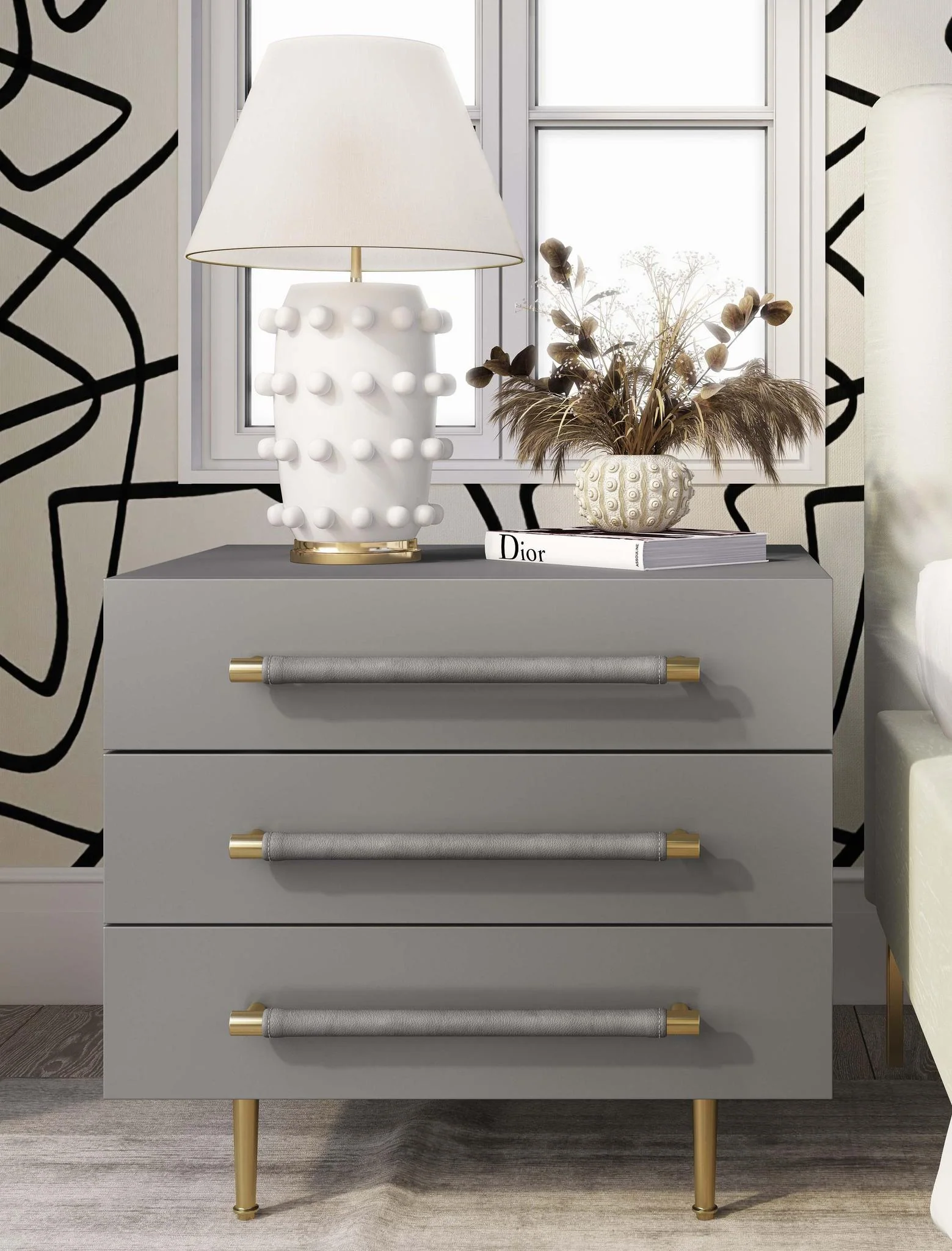 Trident Grey Nightstand - Image 3