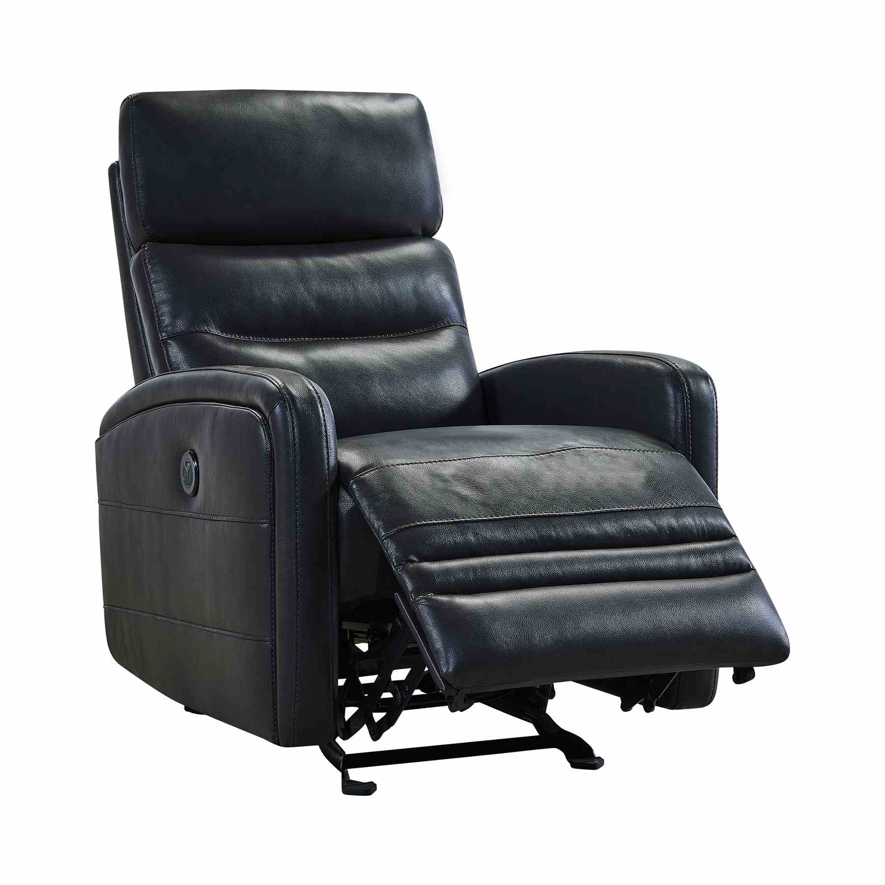 Tristan Contemporary Recliner in Pewter Genuine Leather - Image 2