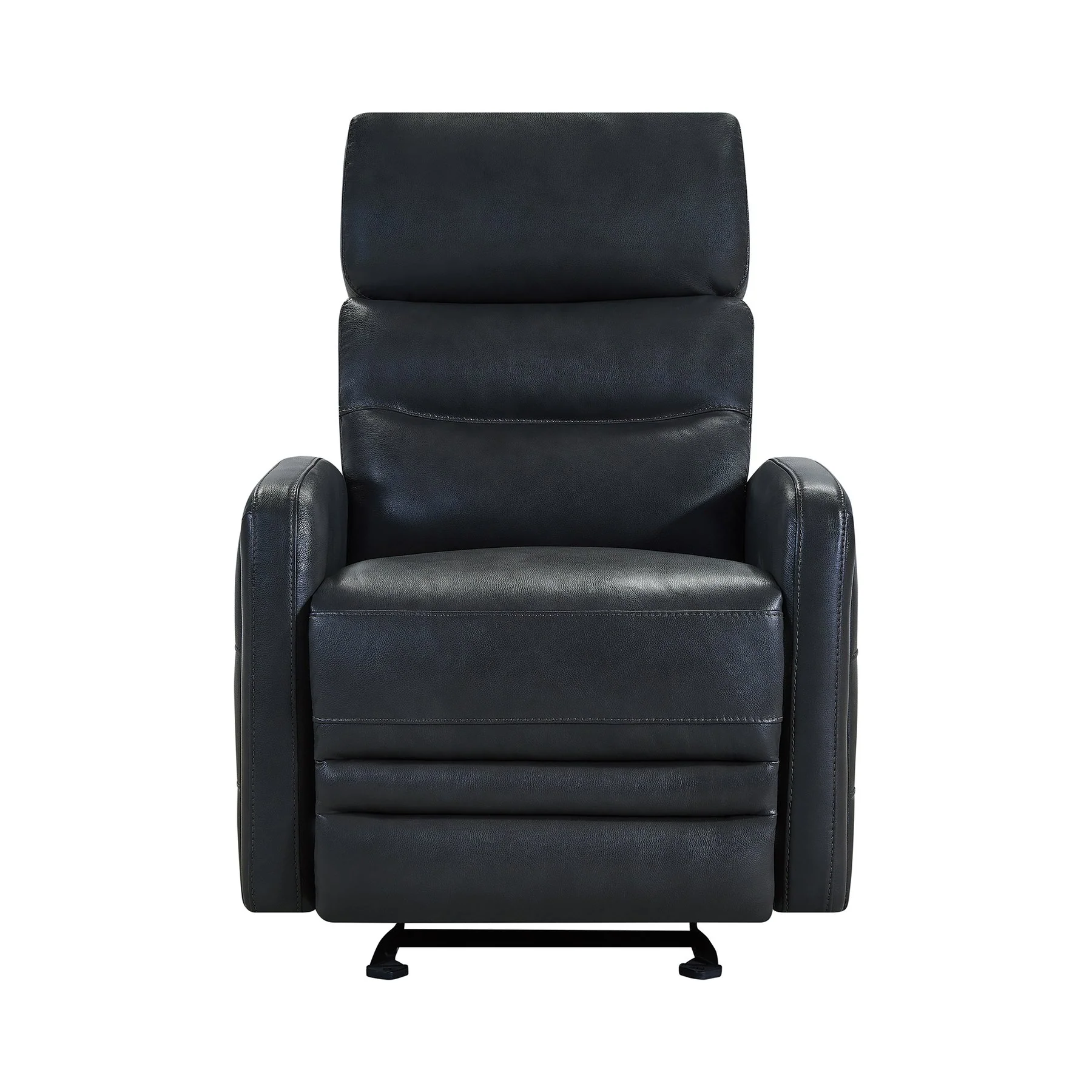 Tristan Contemporary Recliner in Pewter Genuine Leather - Image 4