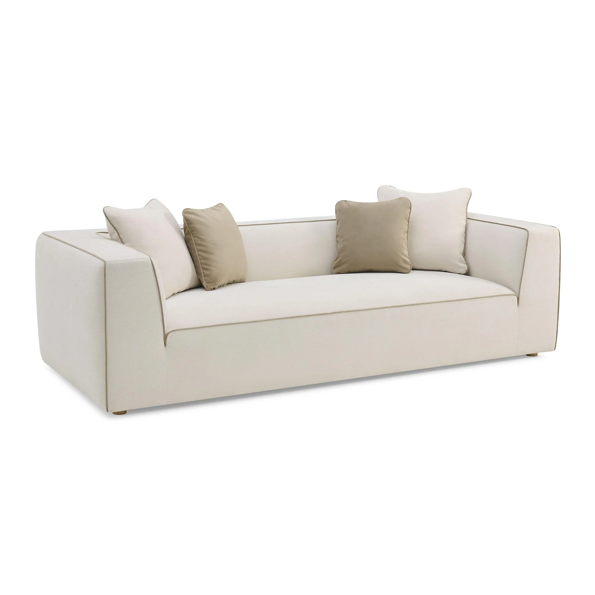 Tristine Cream Linen Sofa - Image 3