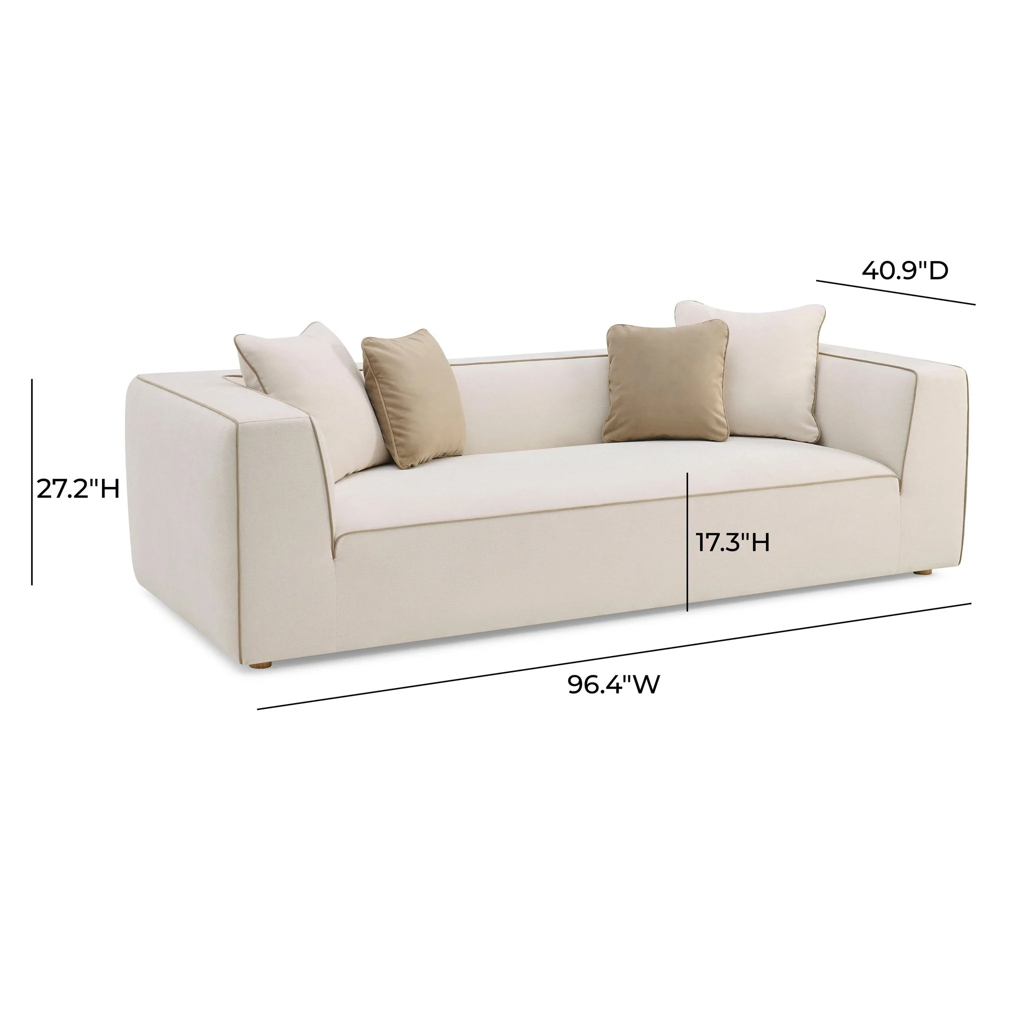 Tristine Cream Linen Sofa - Image 6