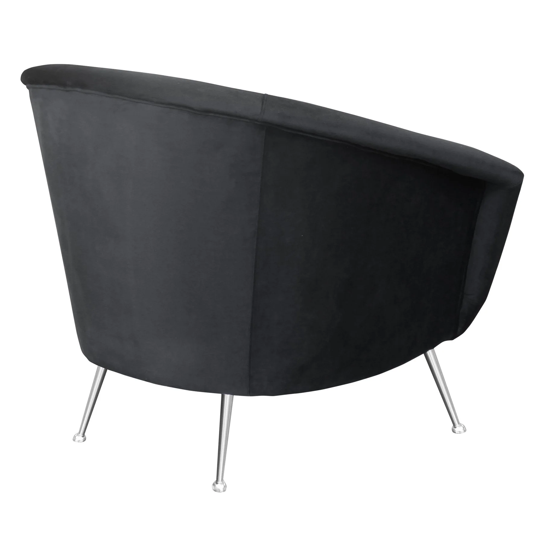 Tulare Contemporary Accent Chair in Brushed Stainless Steel Finish with Black Fabric - Image 2
